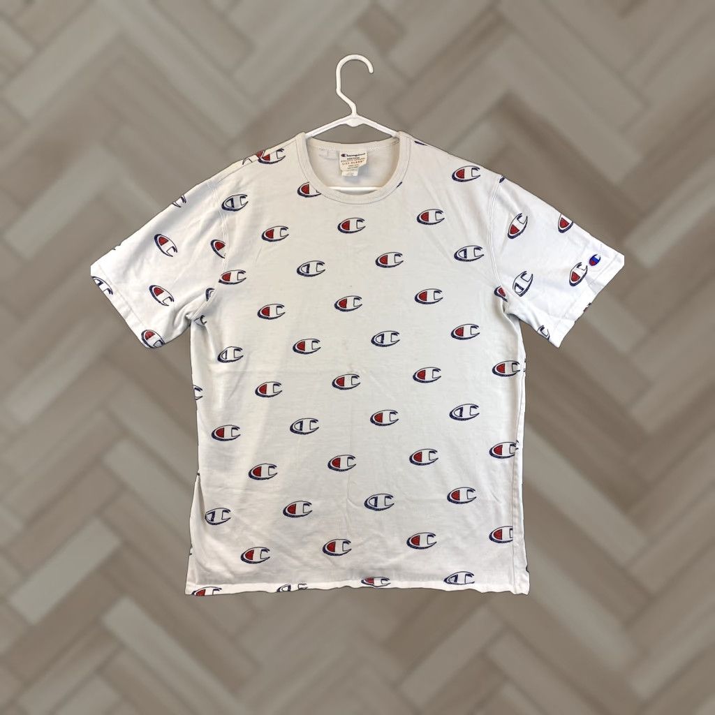 Champion Champion Shirt Adult XL White Repeat Logo Graphic Athletic Tee Men's Size US XL / EU 56 / 4 - 1 Thumbnail