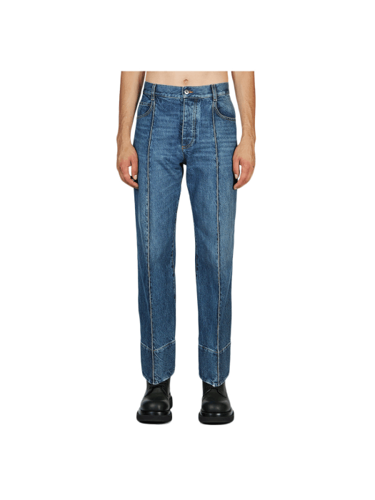 Bottega Veneta o1lf3ng10925 Curved Shape Denim Pants in Blue Size US 32 / EU 48 - 2 Thumbnail
