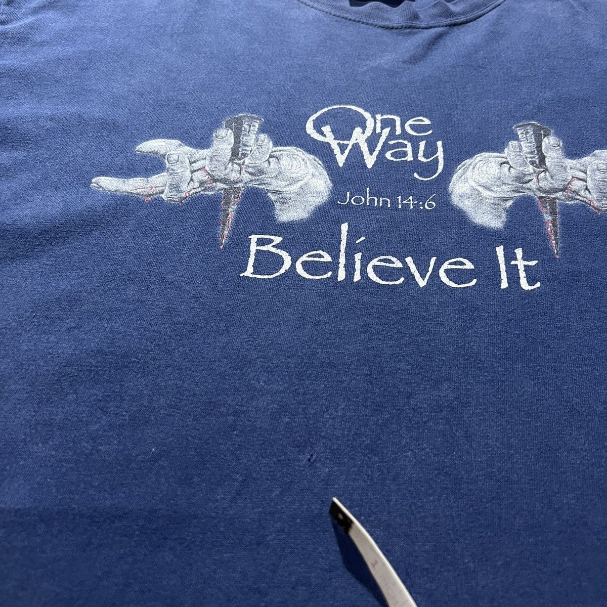 Vintage Vintage Y2K one way believe it God Jesus Bible Holy Tee L Size US L / EU 52-54 / 3 - 5 Thumbnail