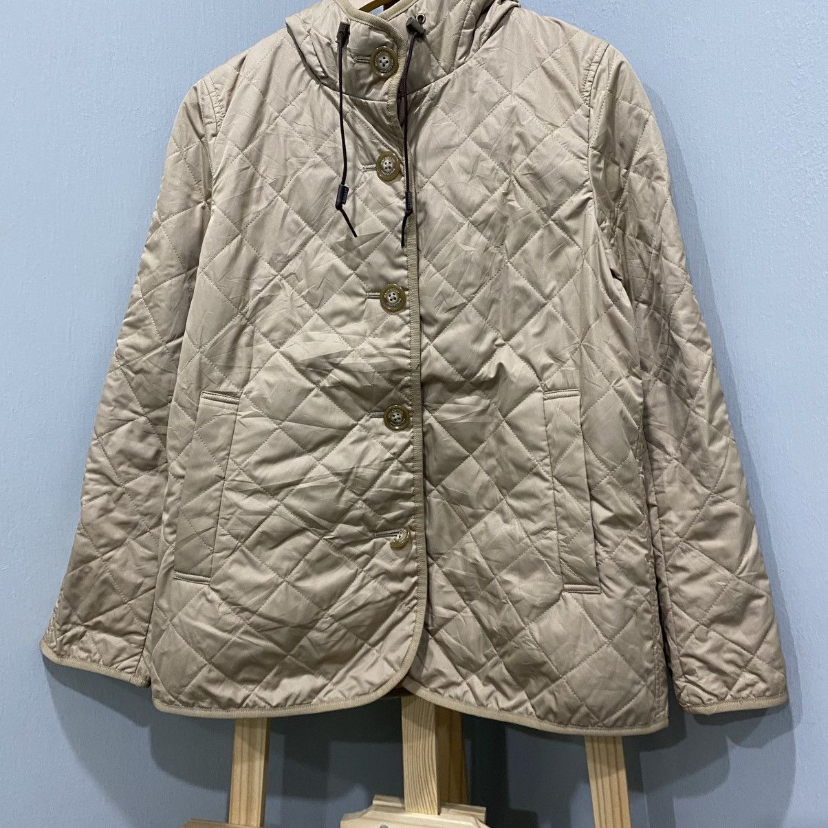 Mackintosh Mackintosh Philosophy Diamond Quilted Hooded Jacket Beige Size US S / EU 44-46 / 1 - 5 Thumbnail