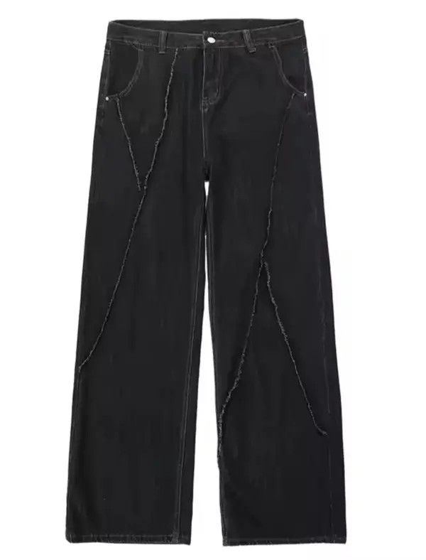 VIBE Hip Hop Distressed Patchwork Trousers Loose Casual Size US 29 - 6 Thumbnail