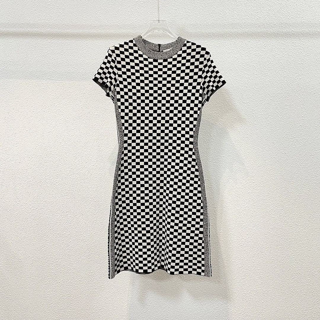 Dior Dior Checkered Knit Mini Dress Size 36 Size XS / US 0-2 / IT 36-38 - 1 Thumbnail