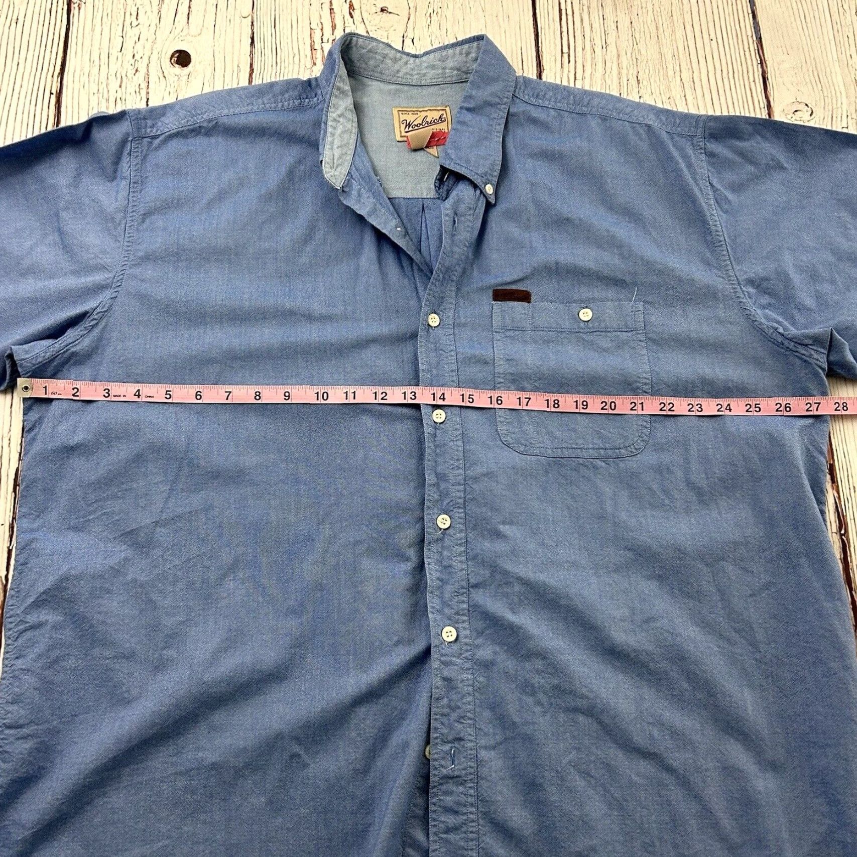 Vintage Woolrich Short Sleeve Button-Up Shirt Men's 2XL Blue Size US XXL / EU 58 / 5 - 4 Thumbnail