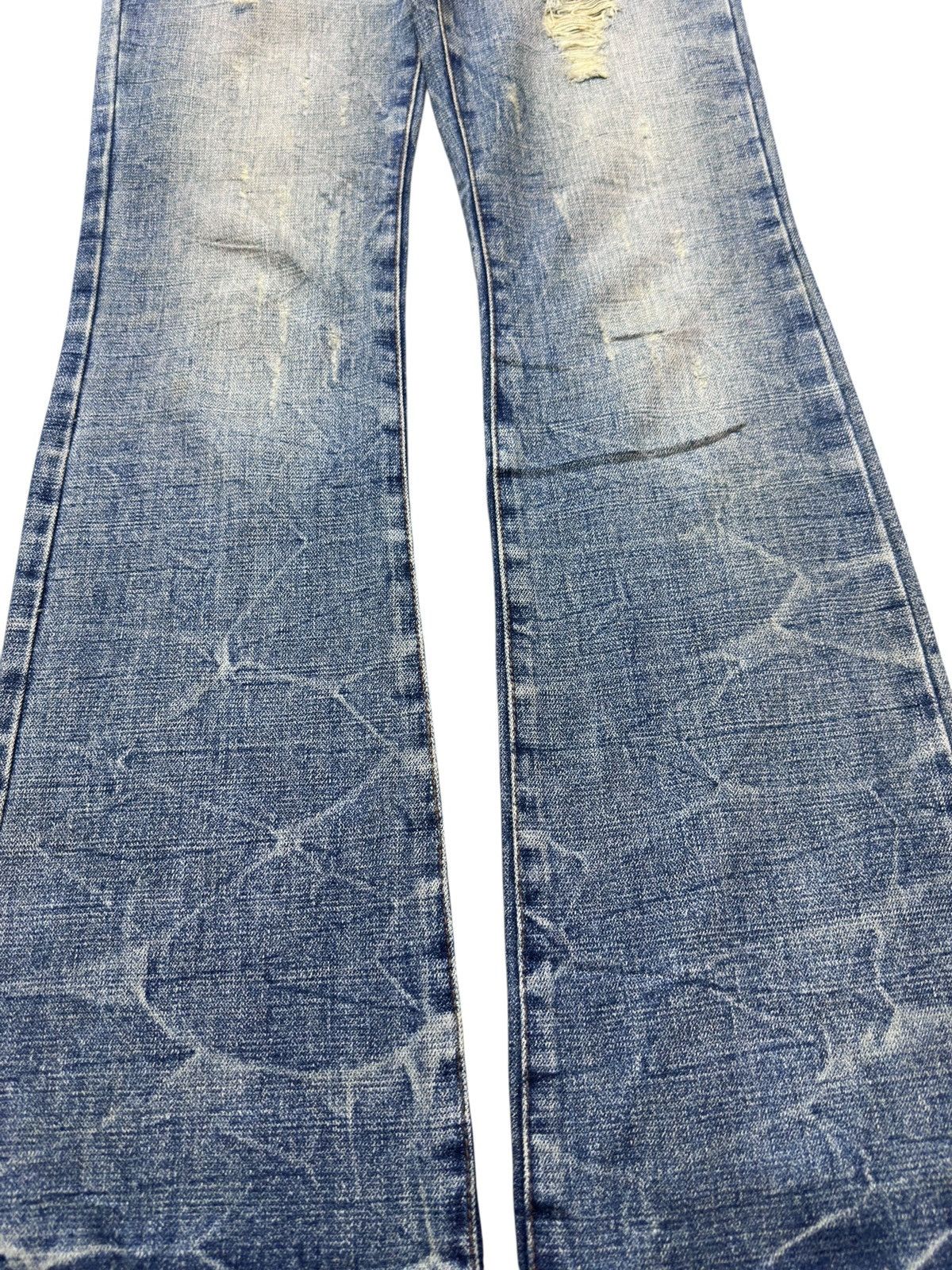 W&LT Vintage W&P Flare Honeycomb Distressed Denim Size US 30 / EU 46 - 3 Thumbnail