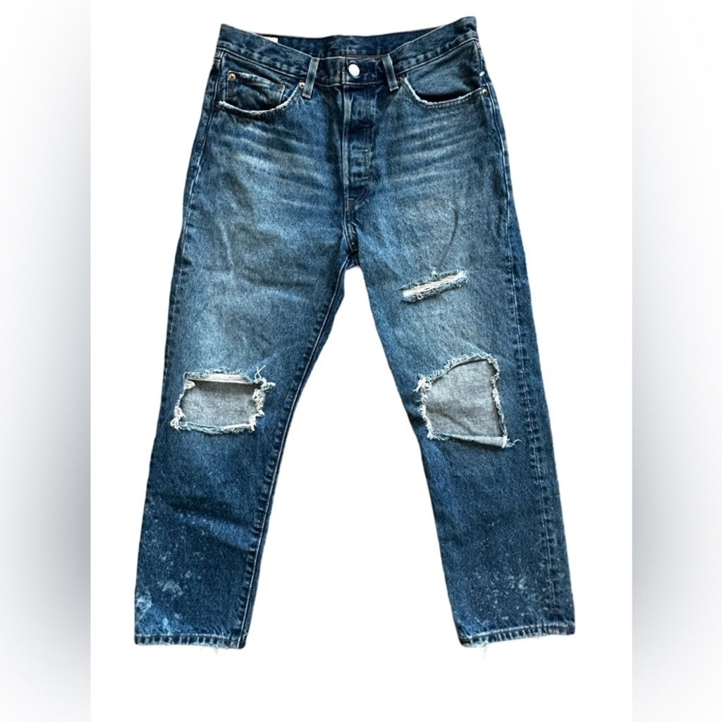 Levi's Levi’s 501 BIG E Premium Denim Distressed Jean Blue Men 29. Size US 29 - 1 Thumbnail