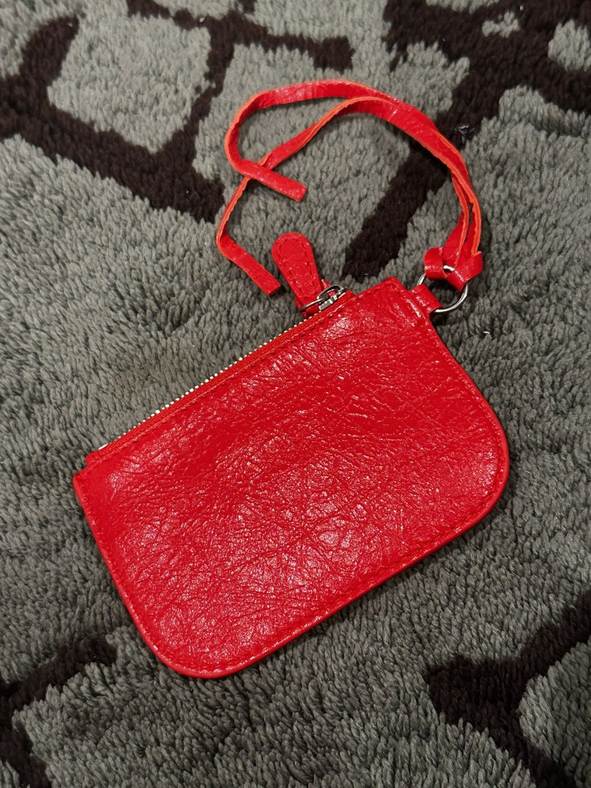 Balenciaga Red Le Cagole Coin Holder in Arena Lambskin Size ONE SIZE - 5 Thumbnail