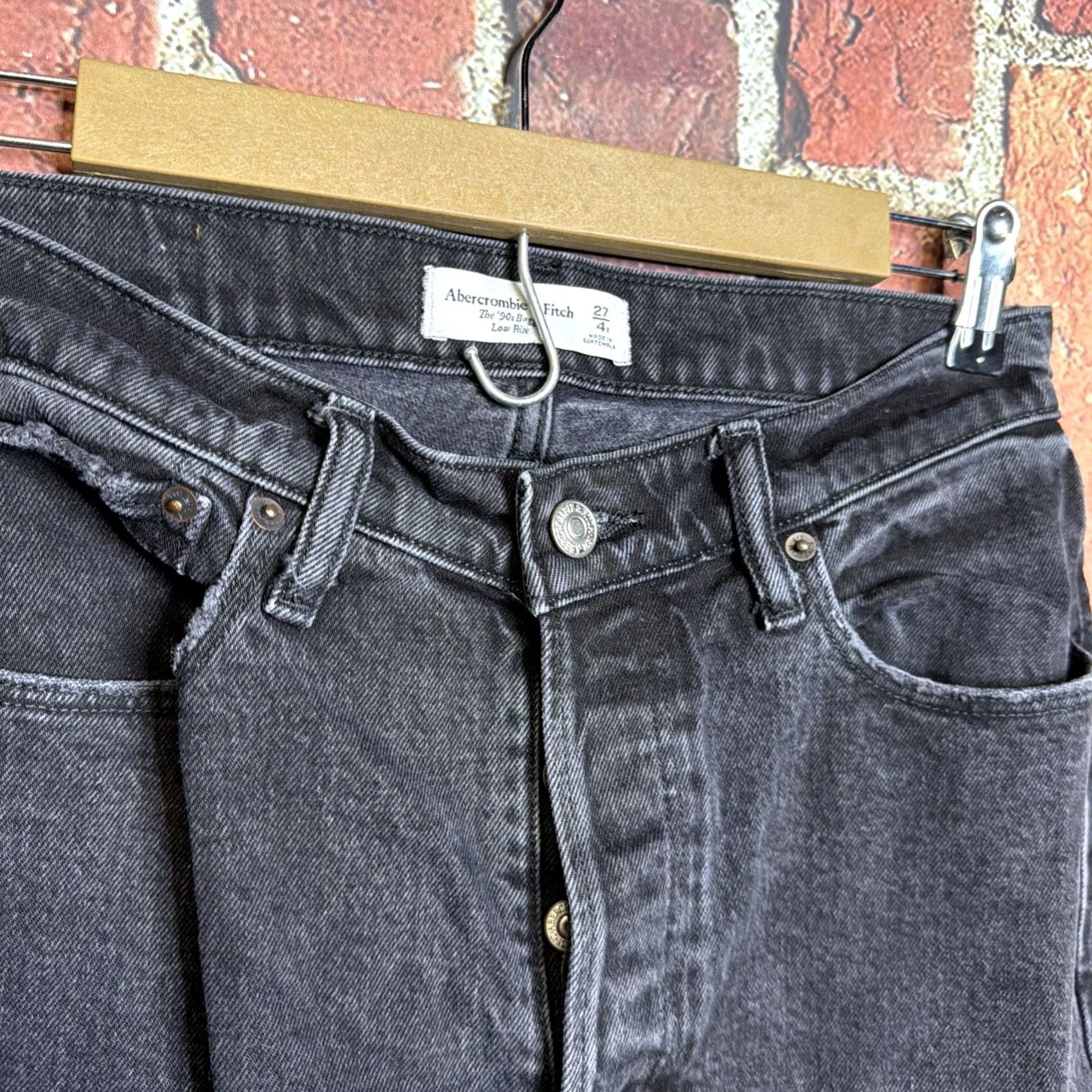 Abercrombie & Fitch VINTAGE Abercrombie & Fitch Jeans Womens 27 Black Low Rise The 90s Baggy Size 27" / US 4 / IT 40 - 2 Thumbnail