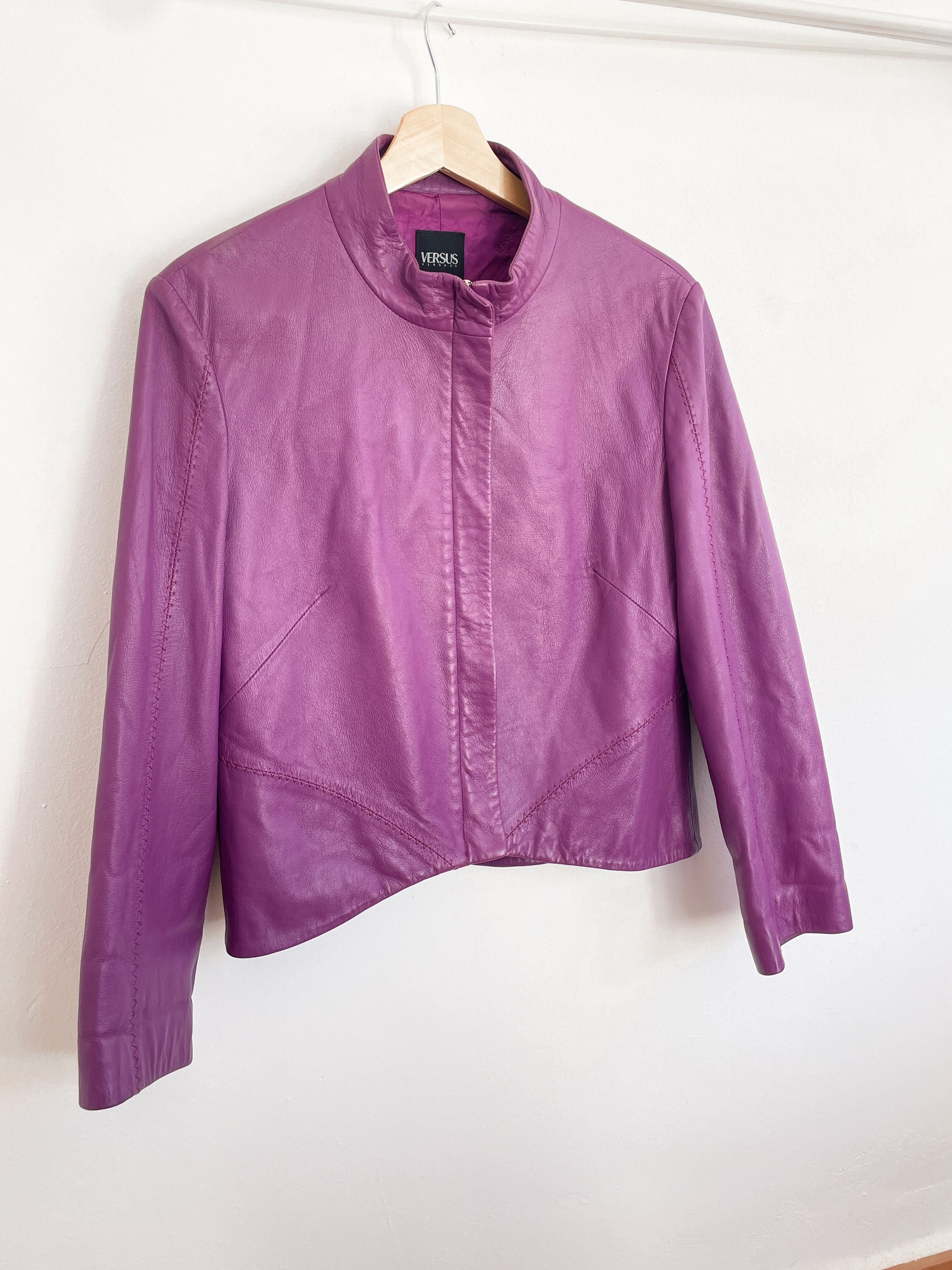 Versace purple leather jacket Size M / US 6-8 / IT 42-44 - 2 Thumbnail