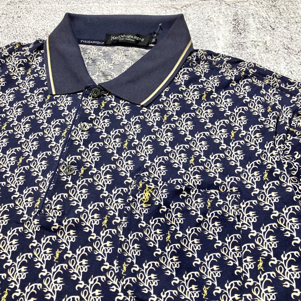 Yves Saint Laurent 1990s Yves Saint Laurent Pour Homme Monogram Polo Shirt Size US XL / EU 56 / 4 - 9 Thumbnail