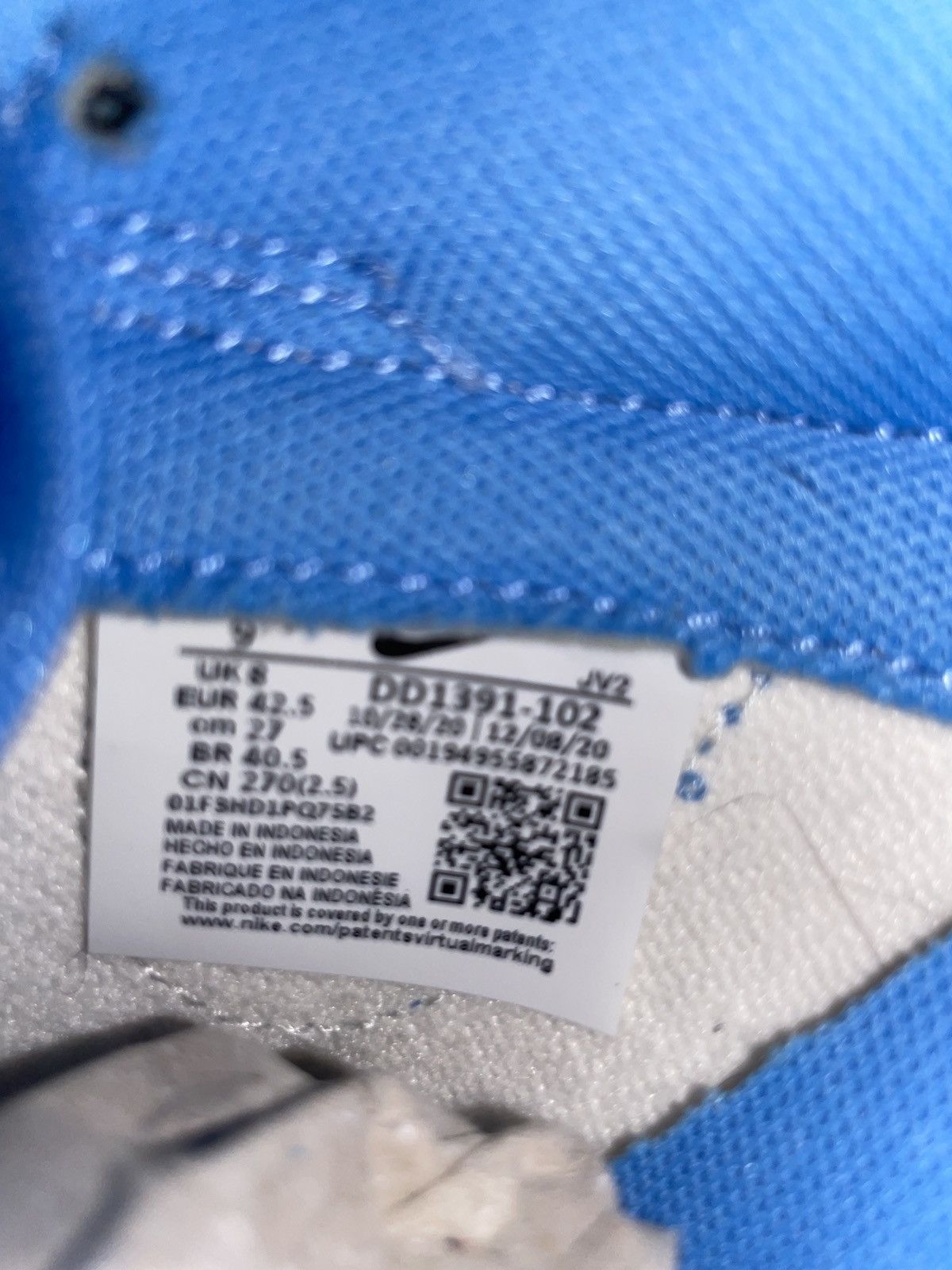 Nike Nike Dunk Low Retro UNC Size 9 Worn Size US 9 / EU 42 - 7 Thumbnail