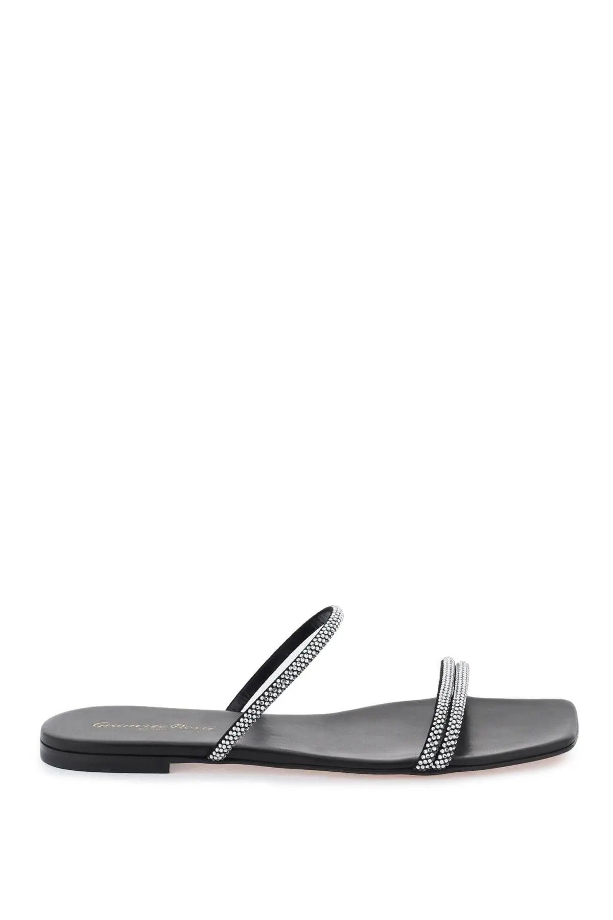 image of Gianvito Rossi O1S22I1N1223 Cannes Slides In Silver Black, Women's (Size 7)