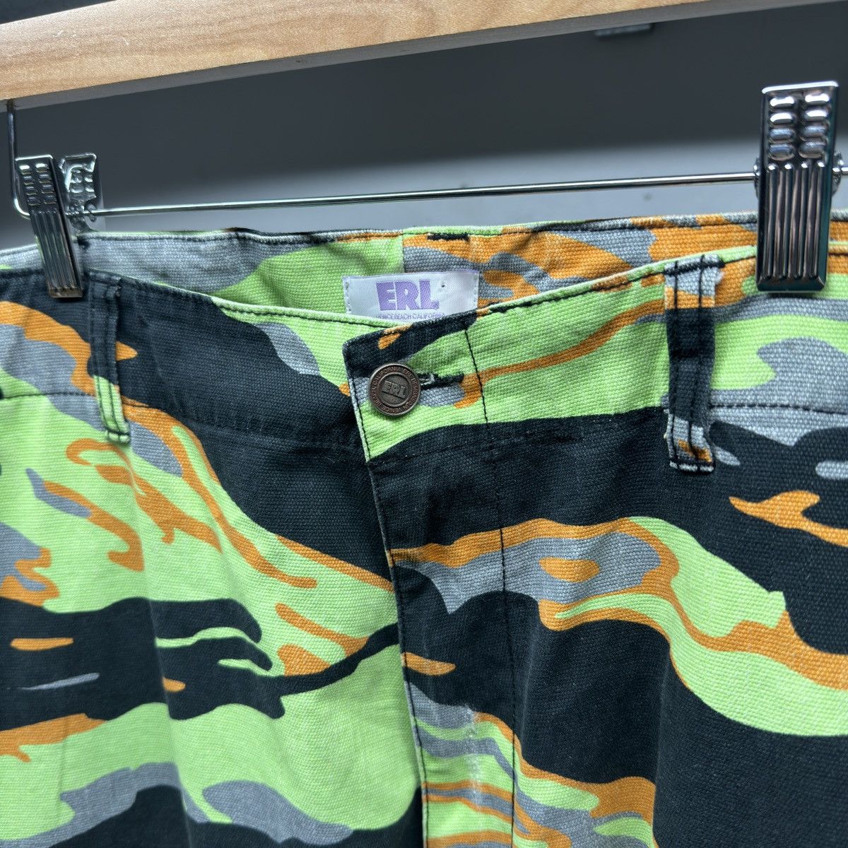 ERL ERL Camo Cargo Pants Faded Distressed Large Size US 36 / EU 52 - 6 Thumbnail