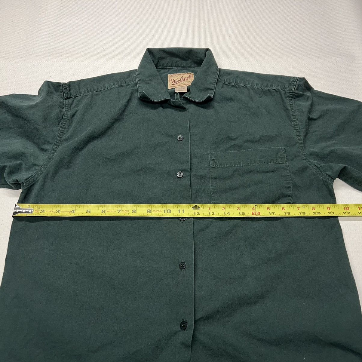 Vintage × Woolrich Woolen Mills Woolrich Button Up Shirt Green Pocket Solid Fern Classic Size M / US 6-8 / IT 42-44 - 20 Thumbnail