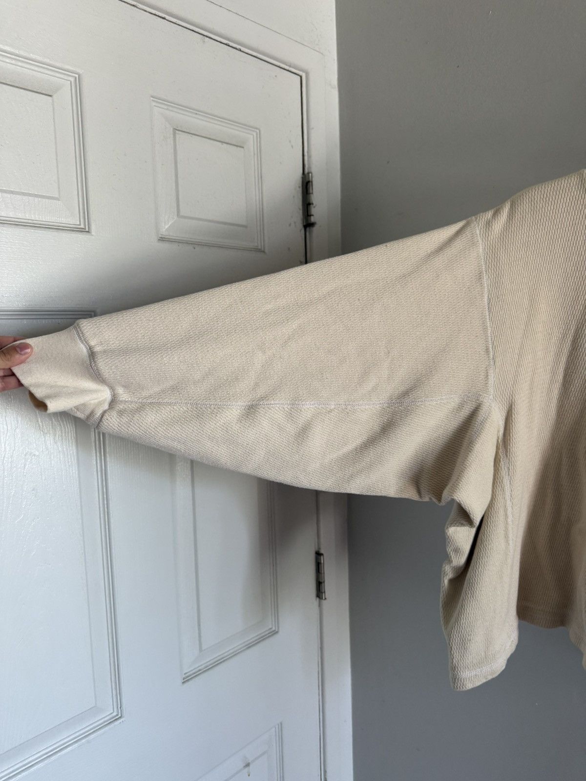Kanye West SAMPLE Yeezy Season 7 Double Layer Thermal Upcycled Crewneck Size US L / EU 52-54 / 3 - 9 Thumbnail