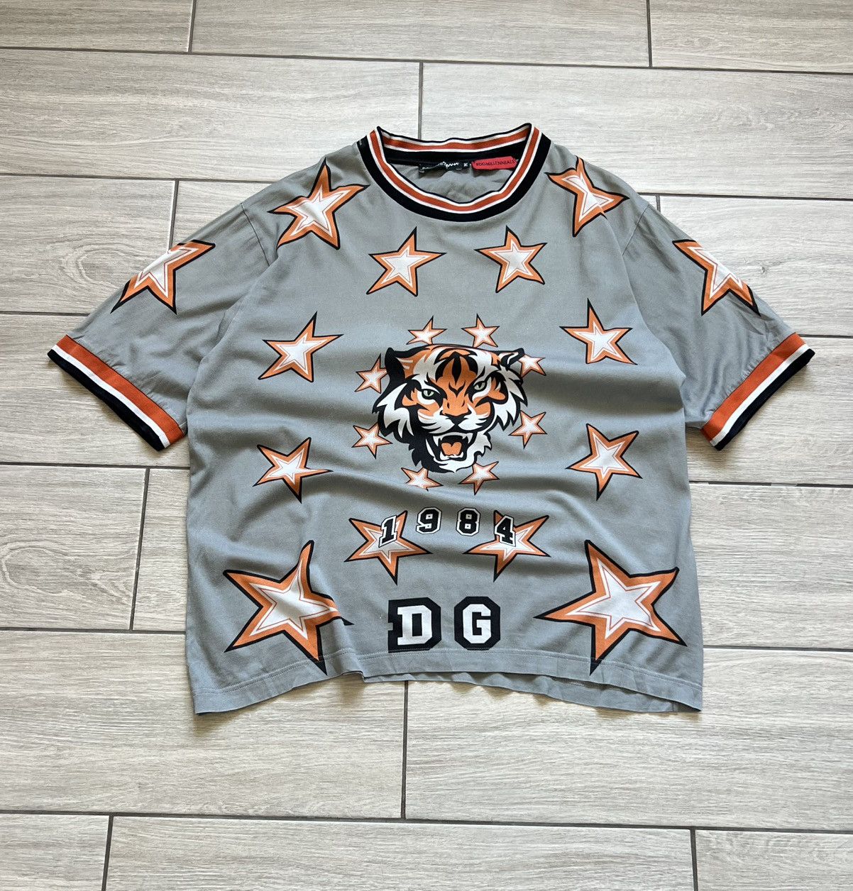 Dolce & Gabbana Dolce Gabbana Tiger Print Star Jersey Tee Hype Luxury Size US M / EU 48-50 / 2 - 2 Thumbnail