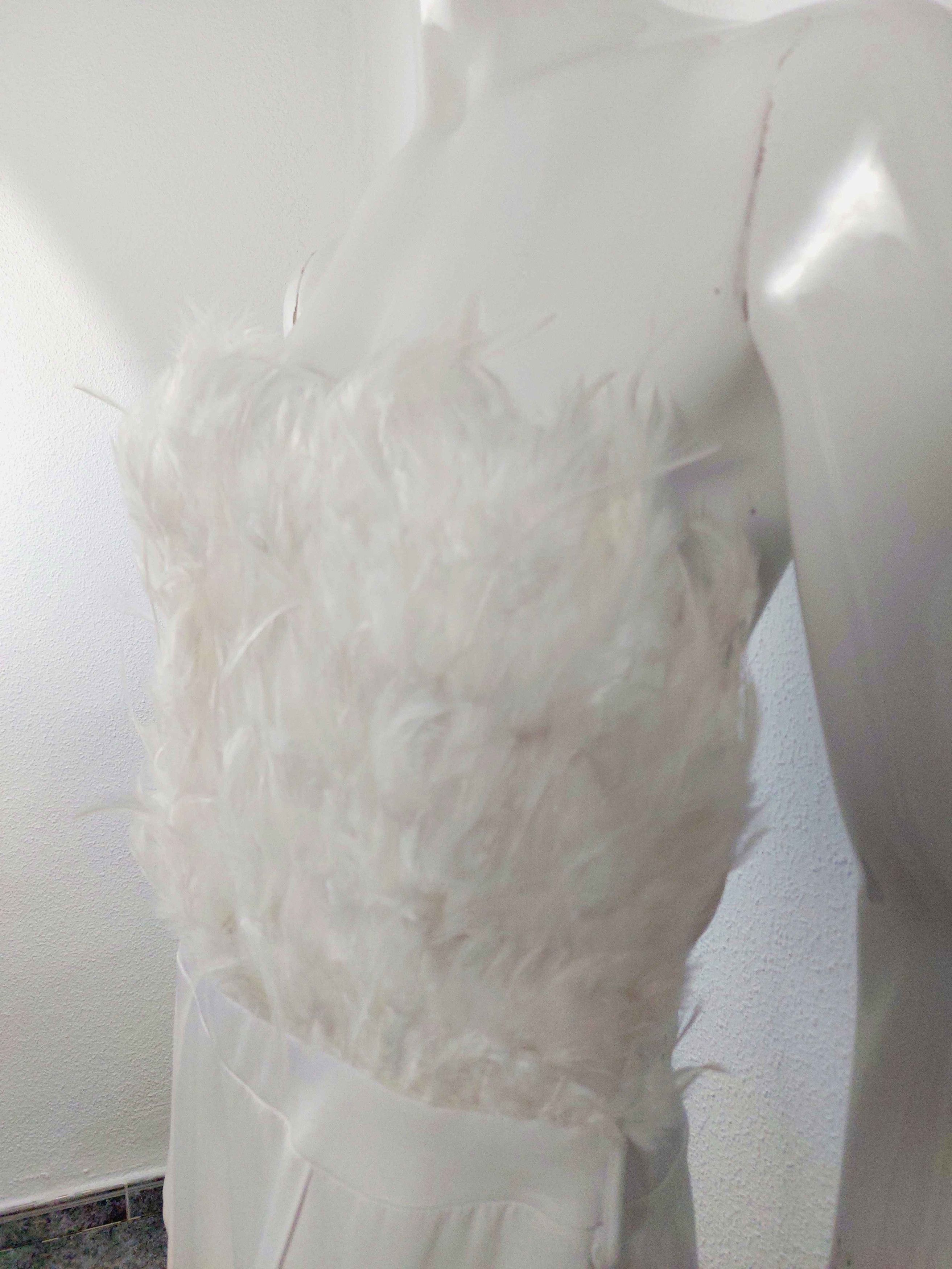 plein sud Plein Sud Faycal Amor White Feather Jumpsuit Dress Size 32" / US 10 / IT 46 - 5 Thumbnail