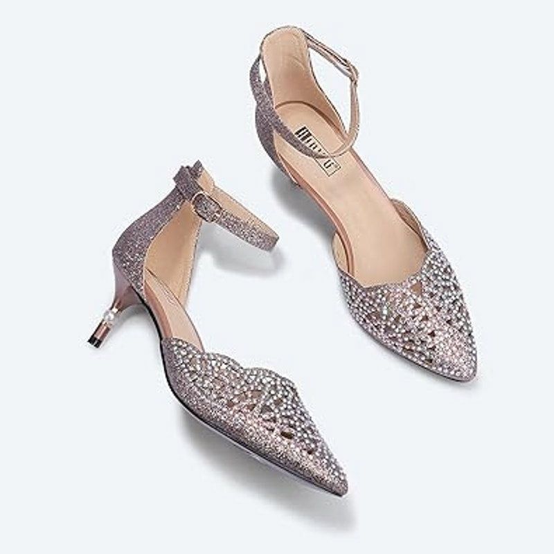 Other Idifu Women's Rhinestone Glitter 2.5" Pearl Heel Shoes 9 Size US 9 / IT 39 - 4 Thumbnail