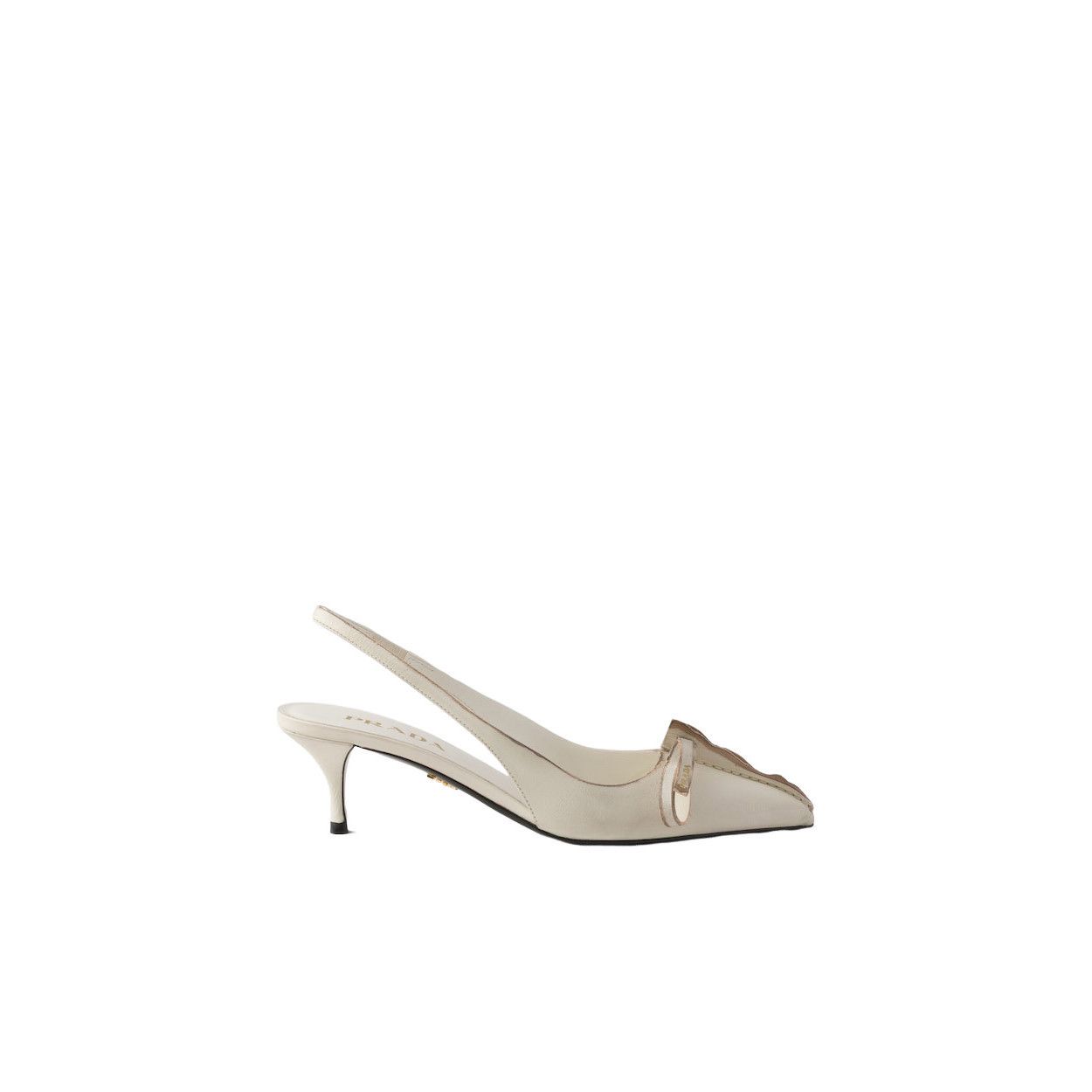 Prada PRADA $1590 Chalk White Slingback Pumps New & Authentic (Wom Size US 10 / IT 40 - 2 Thumbnail