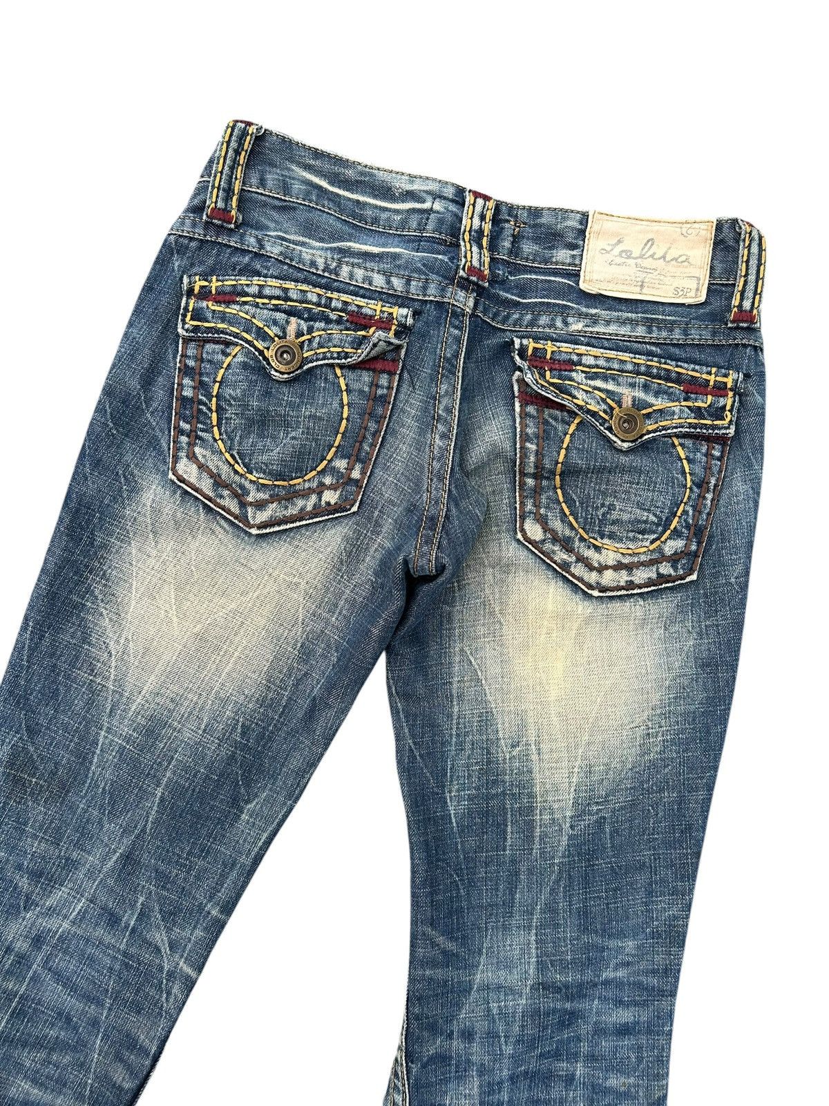 Kapital Flare Yoshitomo Nara Lolita Distressed Denim Jeans Size US 30 / EU 46 - 12 Thumbnail