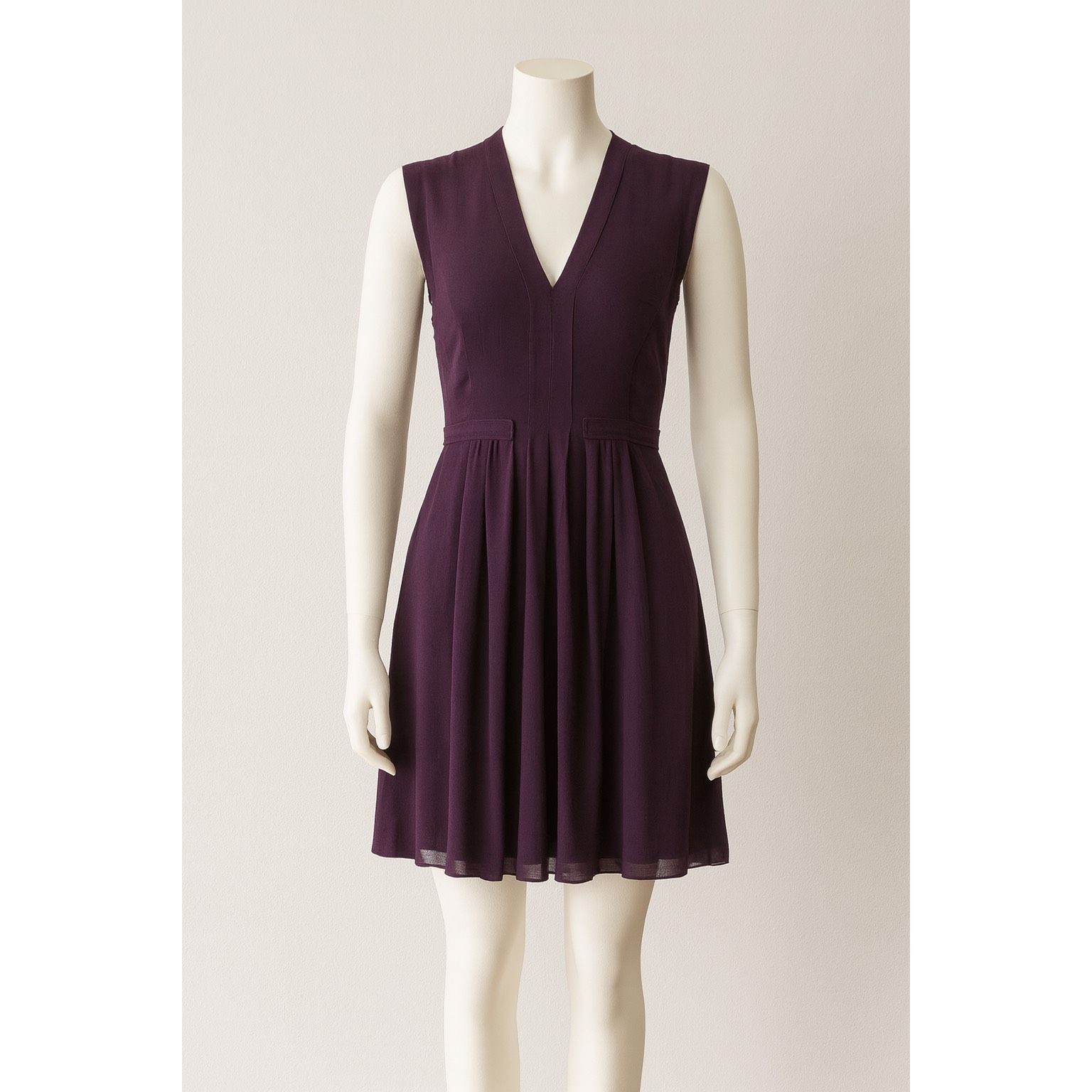 Rebecca Taylor Purple V-Neck A-Line Mini Dress Size S / US 4 - qmlogics.com