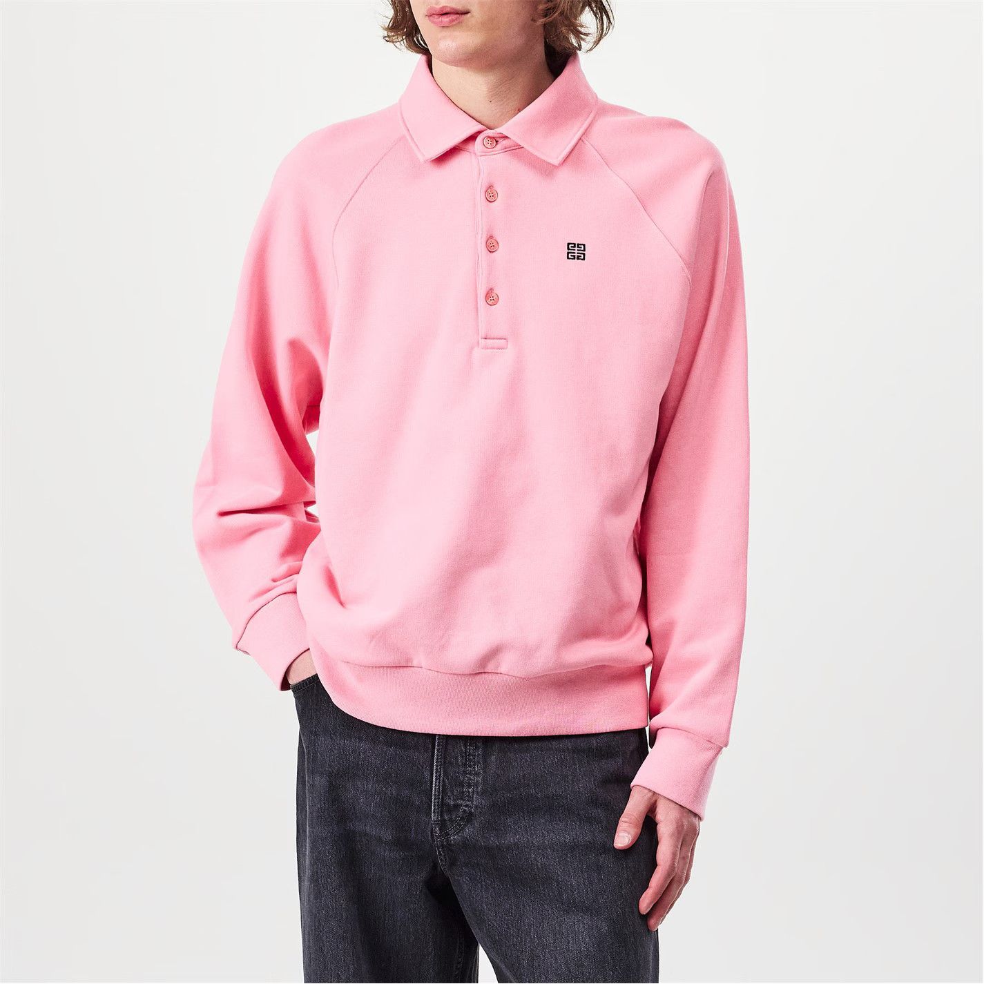 Givenchy o1g2r1mq0426 Long Sleeve Tailored Fit Polo Shirt in Pink Size US M / EU 48-50 / 2 - 1 Thumbnail