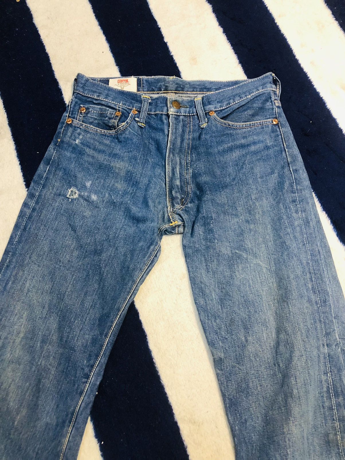 Sugar Cane × Vintage Canton Distressed Jeans (1) Size US 28 / EU 44 - 3 Thumbnail