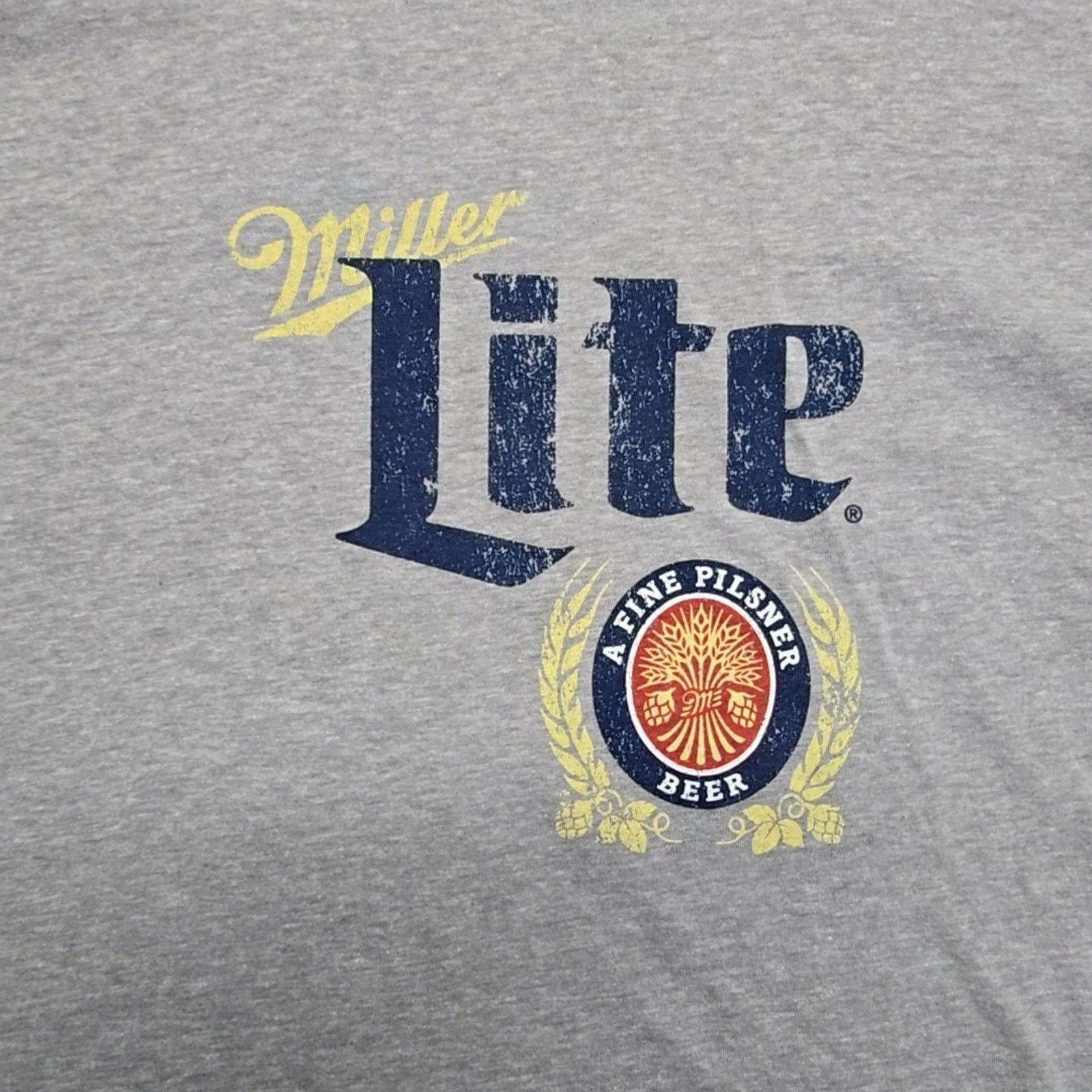 Next Level Miller Lite Beer T-Shirt Mens XL Gray Alcohol Graphic Tee Size US XL / EU 56 / 4 - 2 Thumbnail