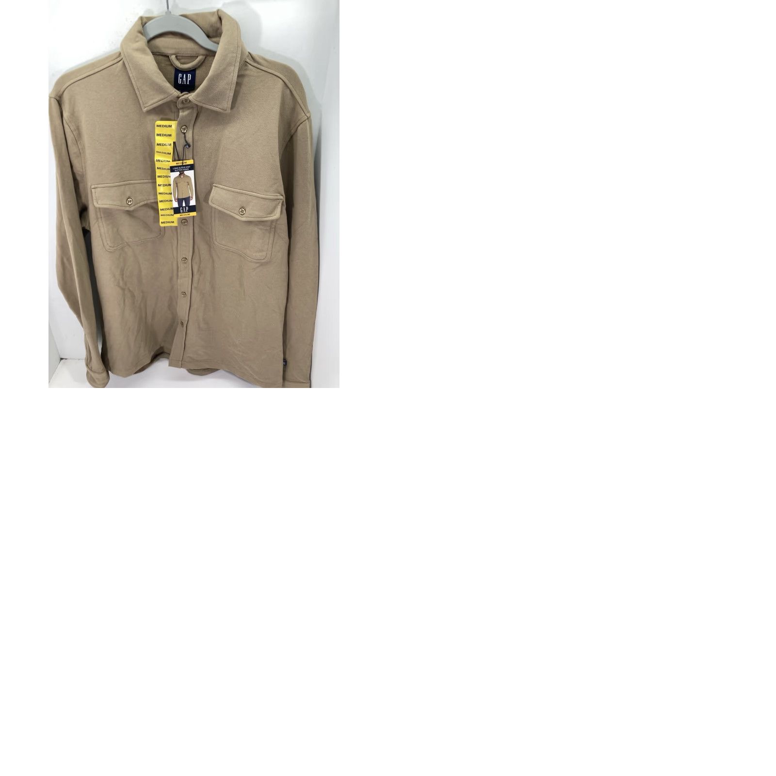 Gap Gap Shirt Men Medium Brown Button Long Sleeve Cotton Blend Knit Stretch NWT Size US M / EU 48-50 / 2 - 9 Thumbnail