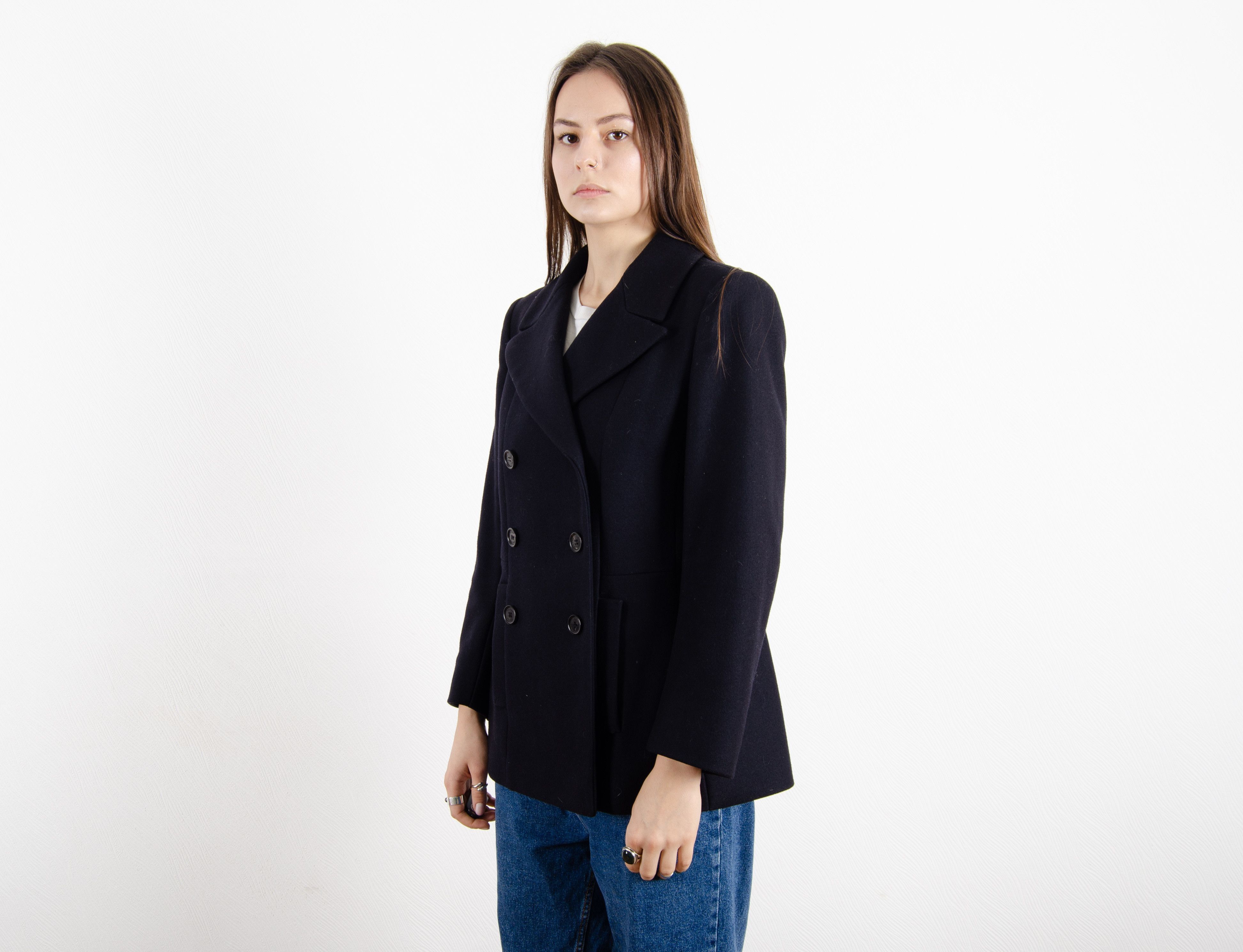 Prada Prada Women's Wool Navy Classic Formal Trench Coat Jacket Size M / US 6-8 / IT 42-44 - 3 Thumbnail