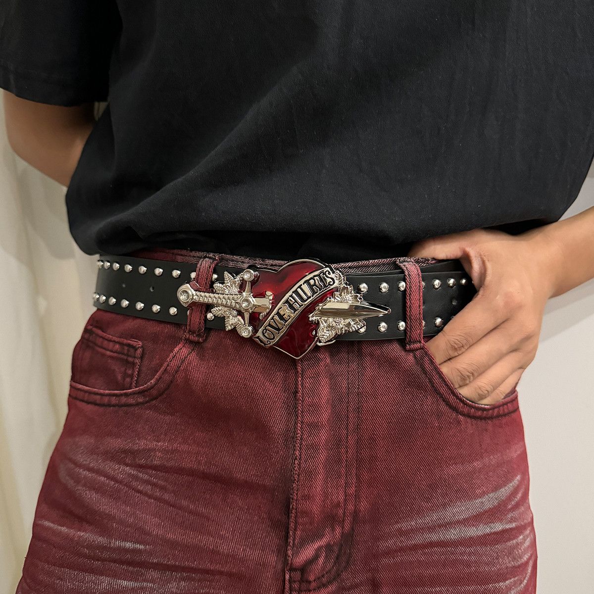 Designer × Vintage Sword Heart Belt Size ONE SIZE - 2 Thumbnail