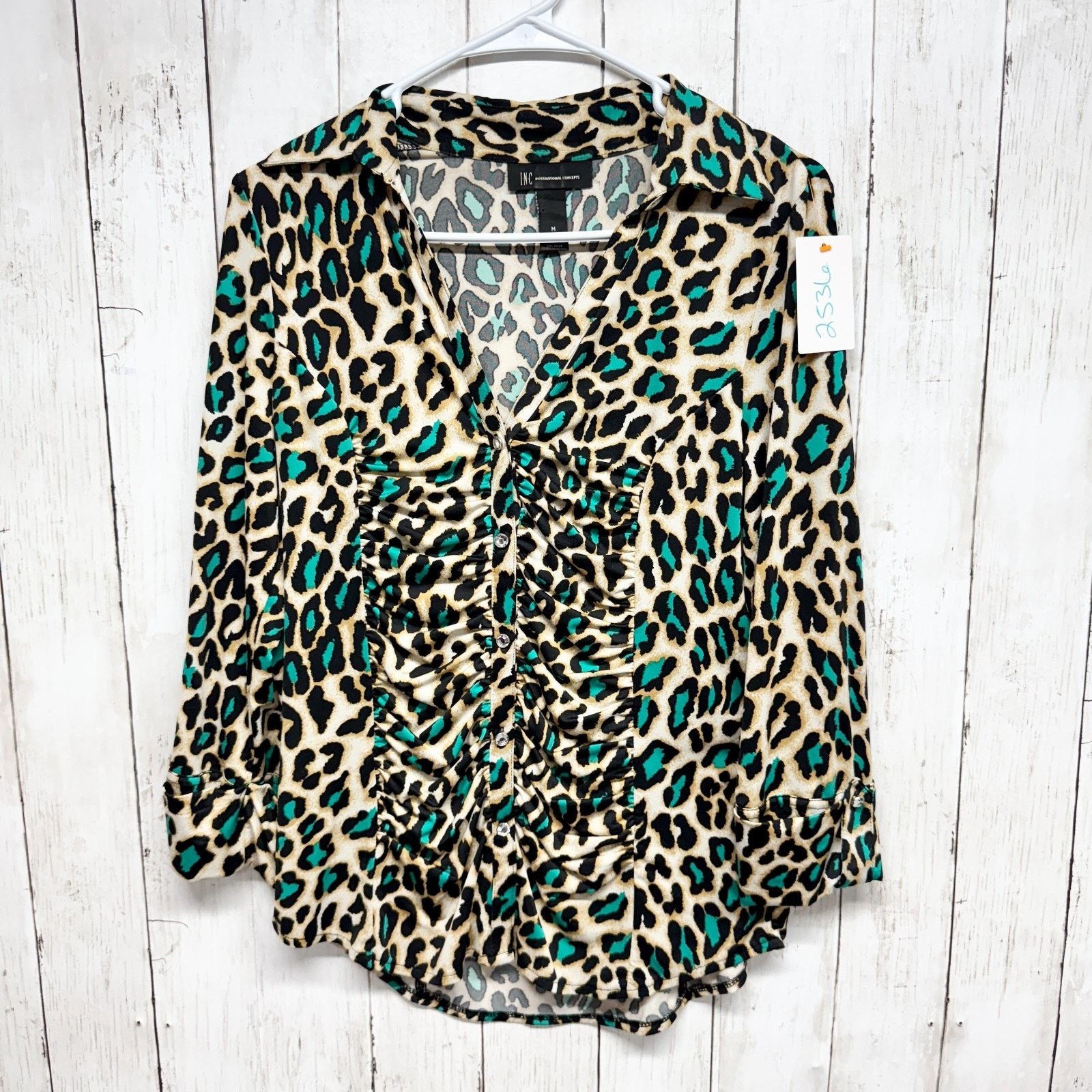 Other INC International Concepts Medium Cheetah Long Sleeve Button Size M / US 6-8 / IT 42-44 - 1 Thumbnail