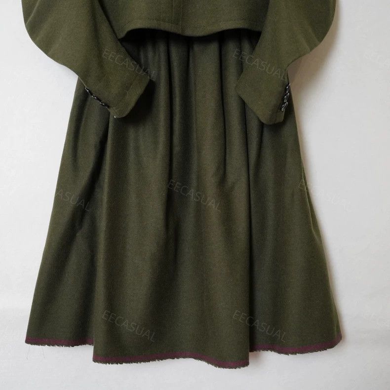 Comme des Garcons Comme des Garcons size S Military green wool woolen skirt Size 23" - 6 Thumbnail