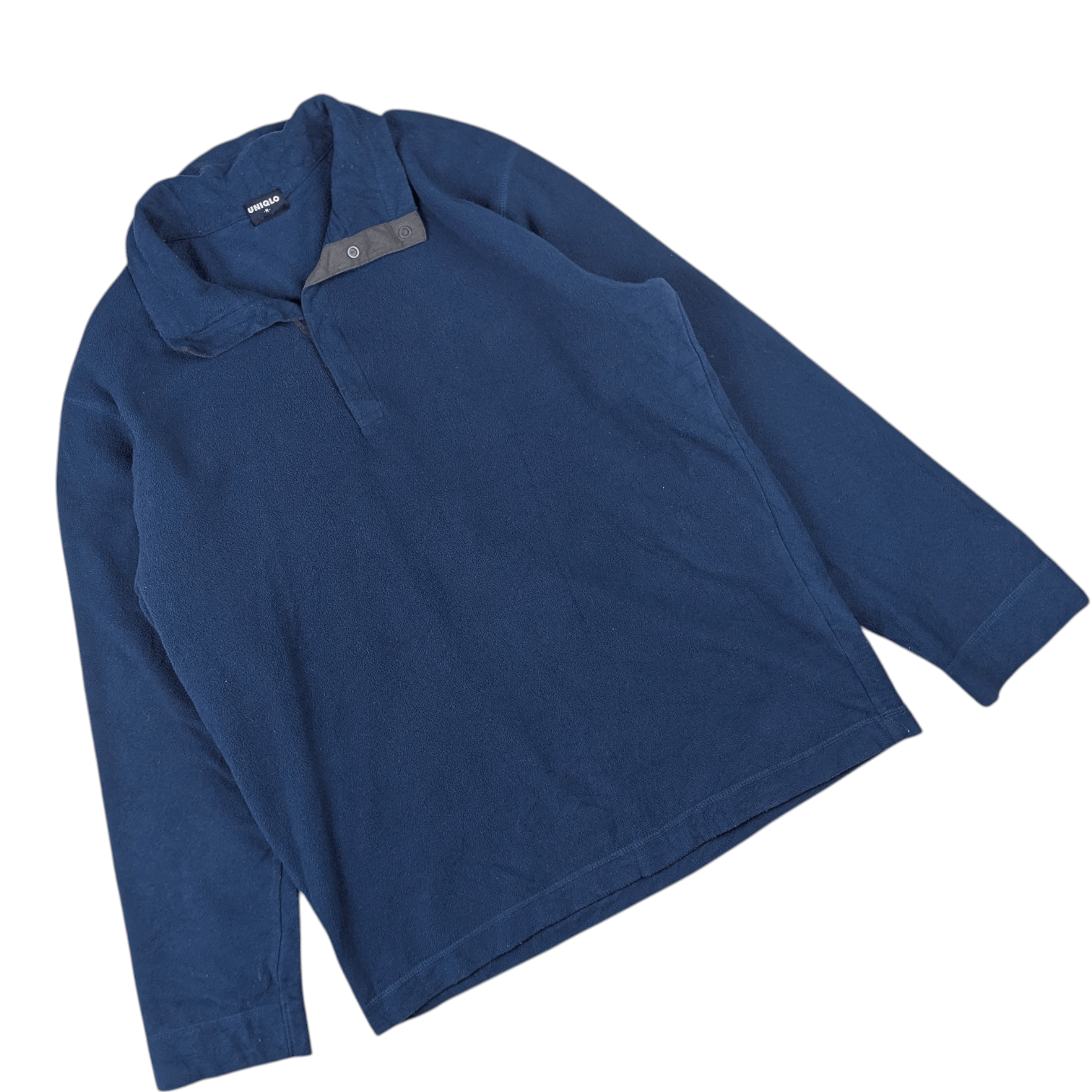 Uniqlo 90's UNIQLO Blue Blank Plain Jumper Fleece Sweatshirt Size US M / EU 48-50 / 2 - 6 Thumbnail