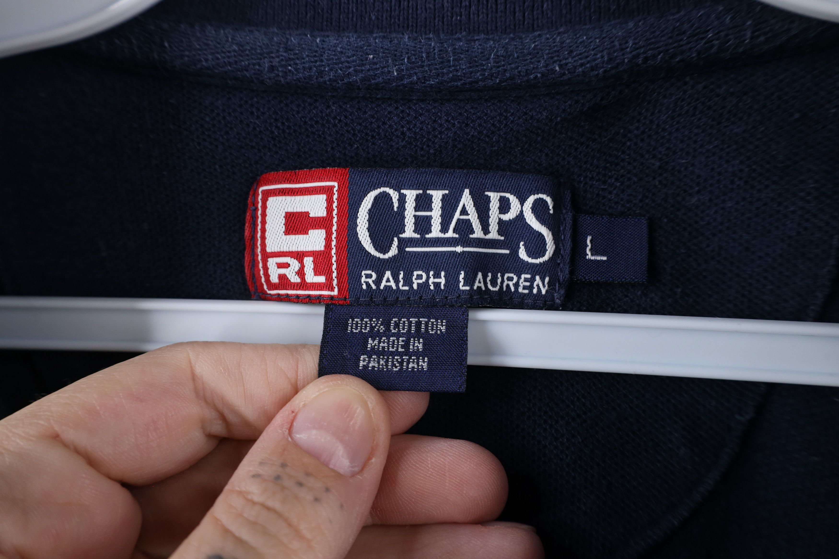 Ralph Lauren × Vintage Vintage 90s Chaps Ralph Lauren Crest Collared Polo Shirt Size US L / EU 52-54 / 3 - 7 Thumbnail