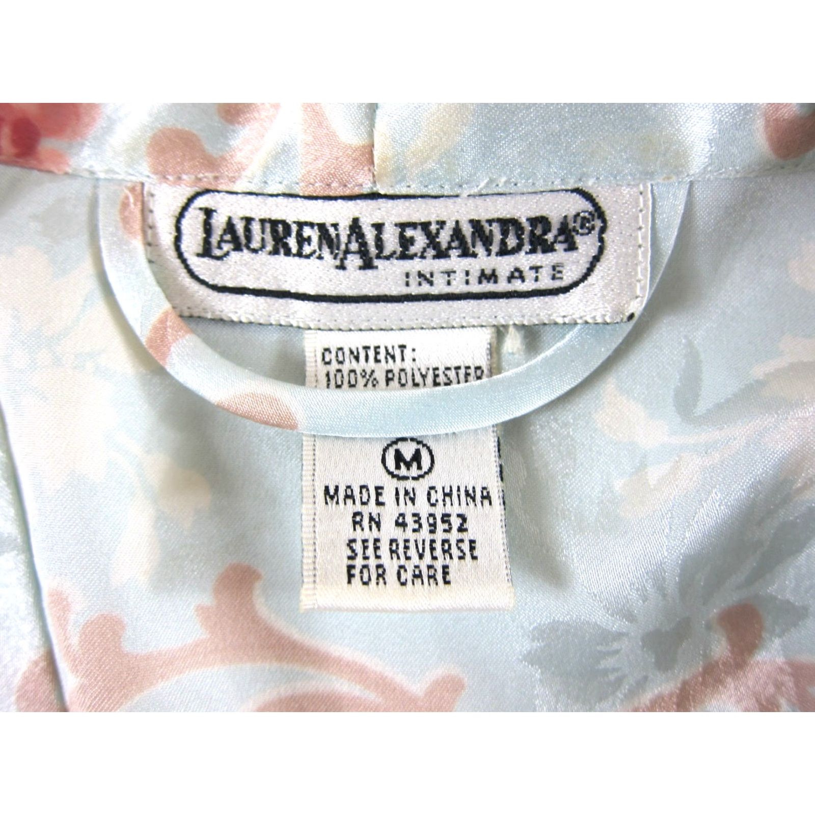 Vintage VINTAGE Lauren Alexandra Robe Women Medium Floral Silky Polyester Blue Pocket Belted Size ONE SIZE - 3 Thumbnail