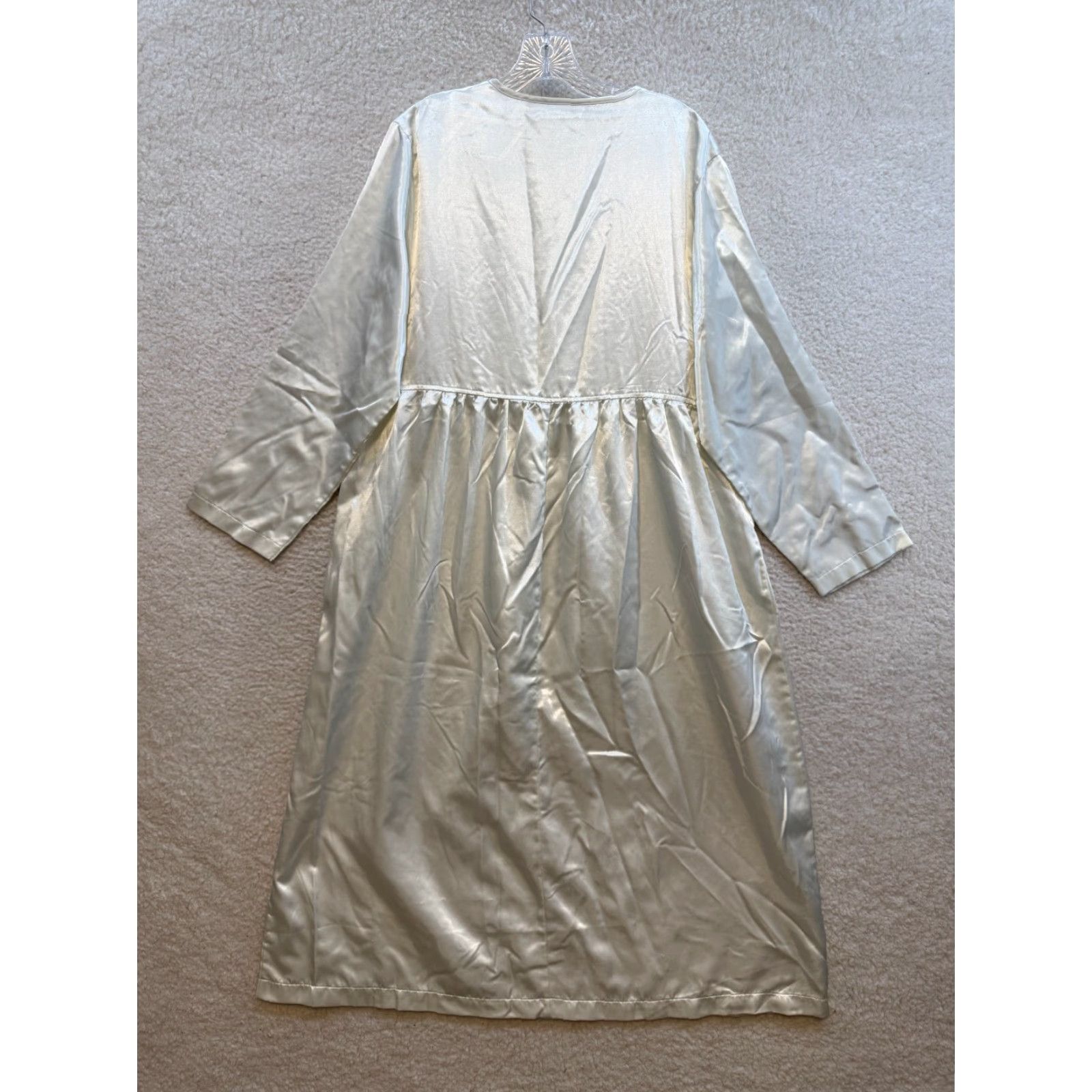 Vintage VINTAGE 90s Nightgown Sleep Dress Satin Ivory Cottagecore Delicates M Womens Size M / US 6-8 / IT 42-44 - 2 Thumbnail