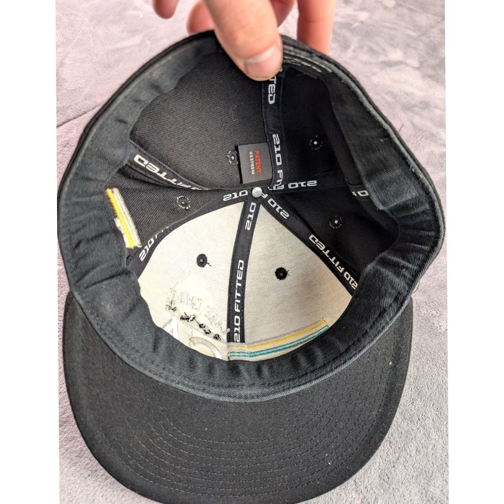 Vintage Lake Tahoe CA NV 210 Fitted Hat Black Embroidered Flat Brim Cap Size 7 1/4-7 5/8 Size ONE SIZE - 4 Thumbnail