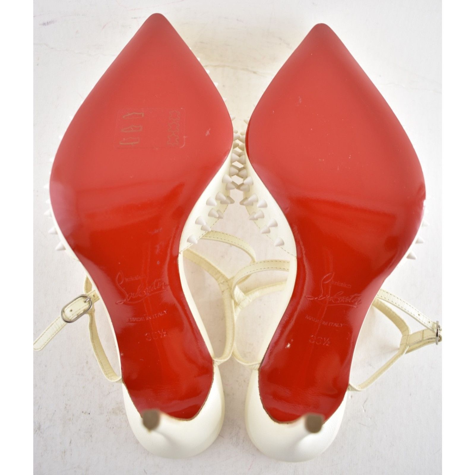 Christian Louboutin Christian Louboutin Baila Spike 100 Neige White Slingback Size US 6.5 / IT 36.5 - 12 Thumbnail