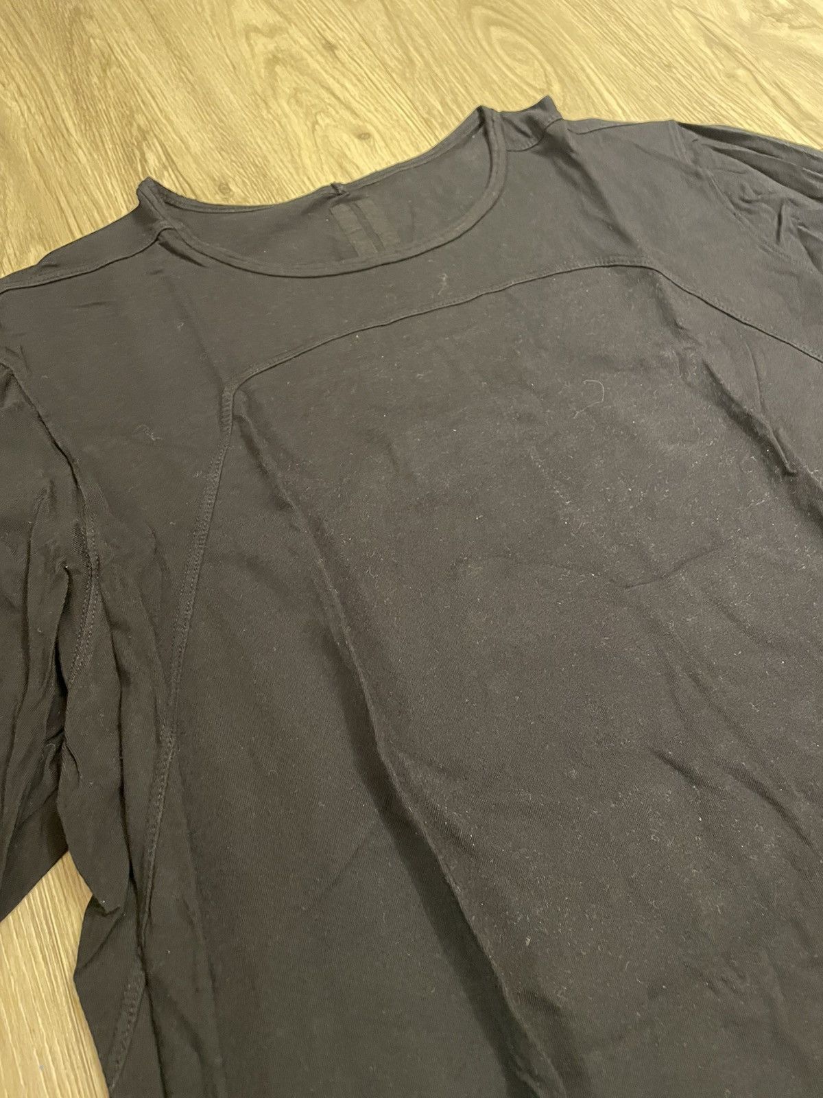 Rick Owens Drkshdw Rick Owens Geo LS Black Tee Size US XL / EU 56 / 4 - 2 Thumbnail