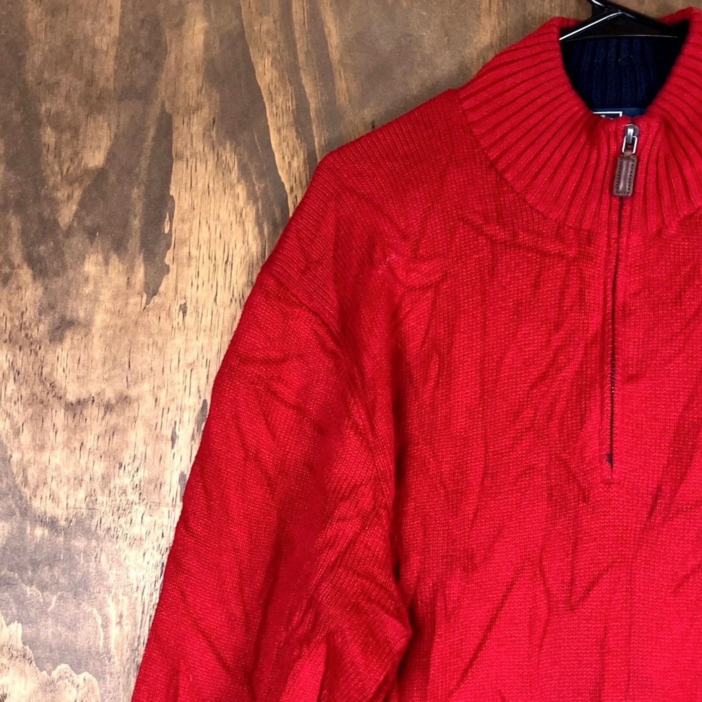 Ralph Lauren Polo Ralph Lauren Mens Sweater Red Pullover 1/4 Zip Long Sleeve XLarge Knit V-Neck Pullover Casual Workwear Classic Size US XL / EU 56 / 4 - 4 Thumbnail