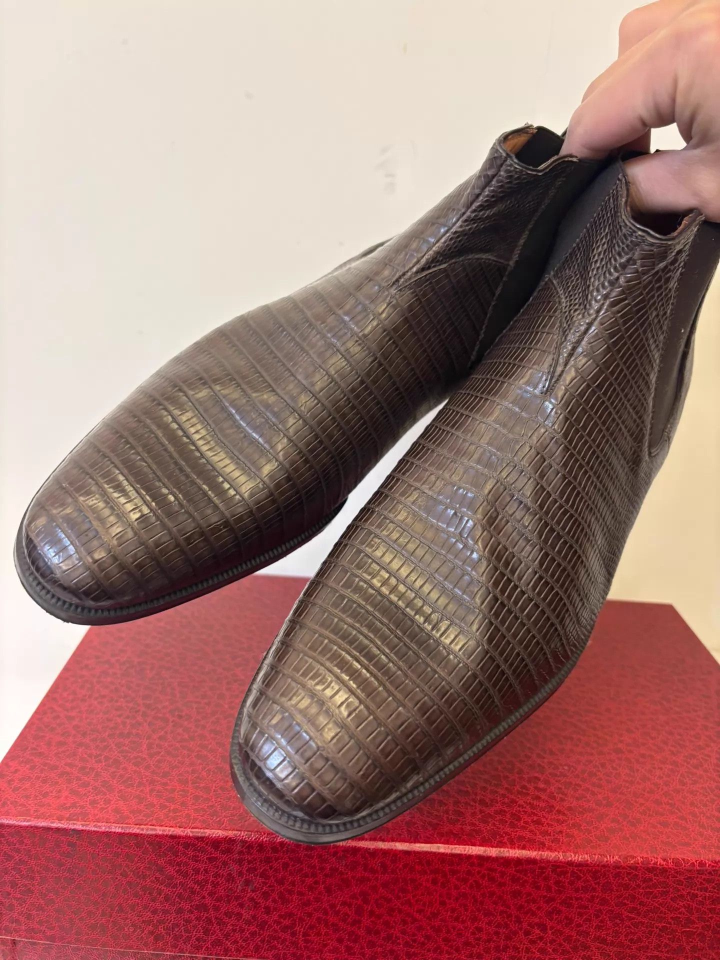 Other Le Yucca's Lizard Skin Chelsea Boots Dark Coffee 41 New Size US 8 / EU 41 - 4 Thumbnail