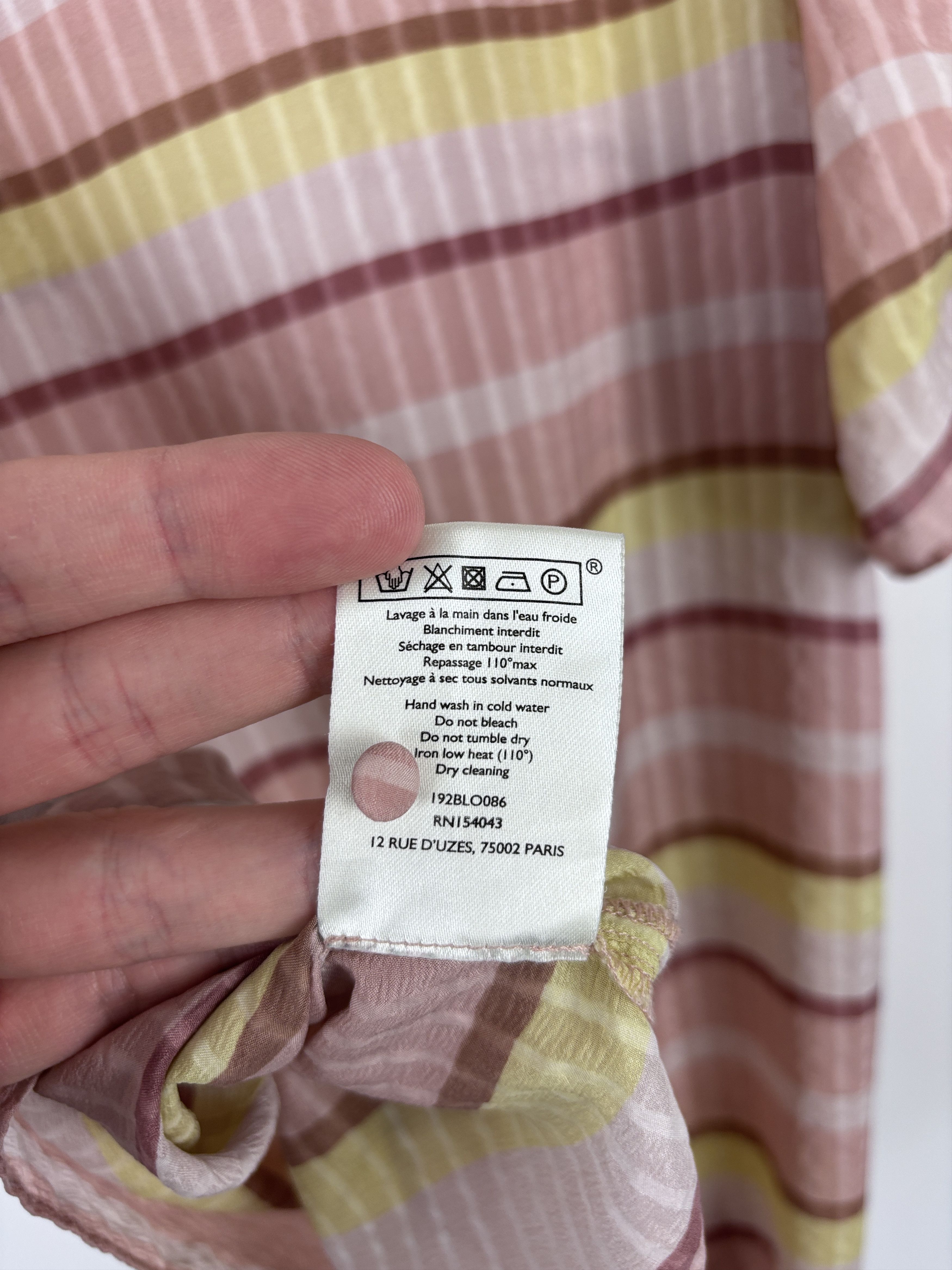Sezane Sezane Coralie Silk Top Blouse Striped Pink Yellow Size 36 Size S / US 4 / IT 40 - 11 Thumbnail