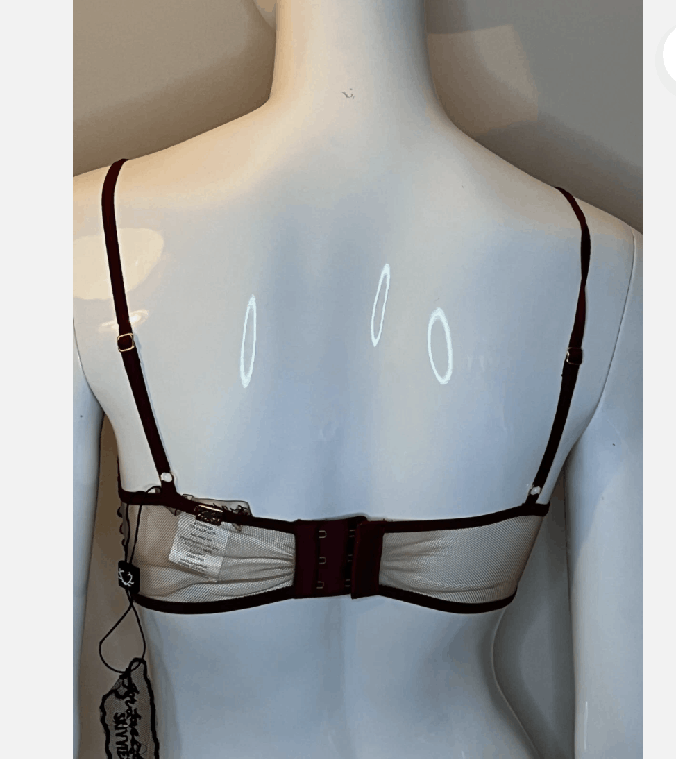 For Love & Lemons FOR LOVE AND LEMONS Loucette Lace Burgundy Red Underwire Bra Size ONE SIZE - 3 Thumbnail