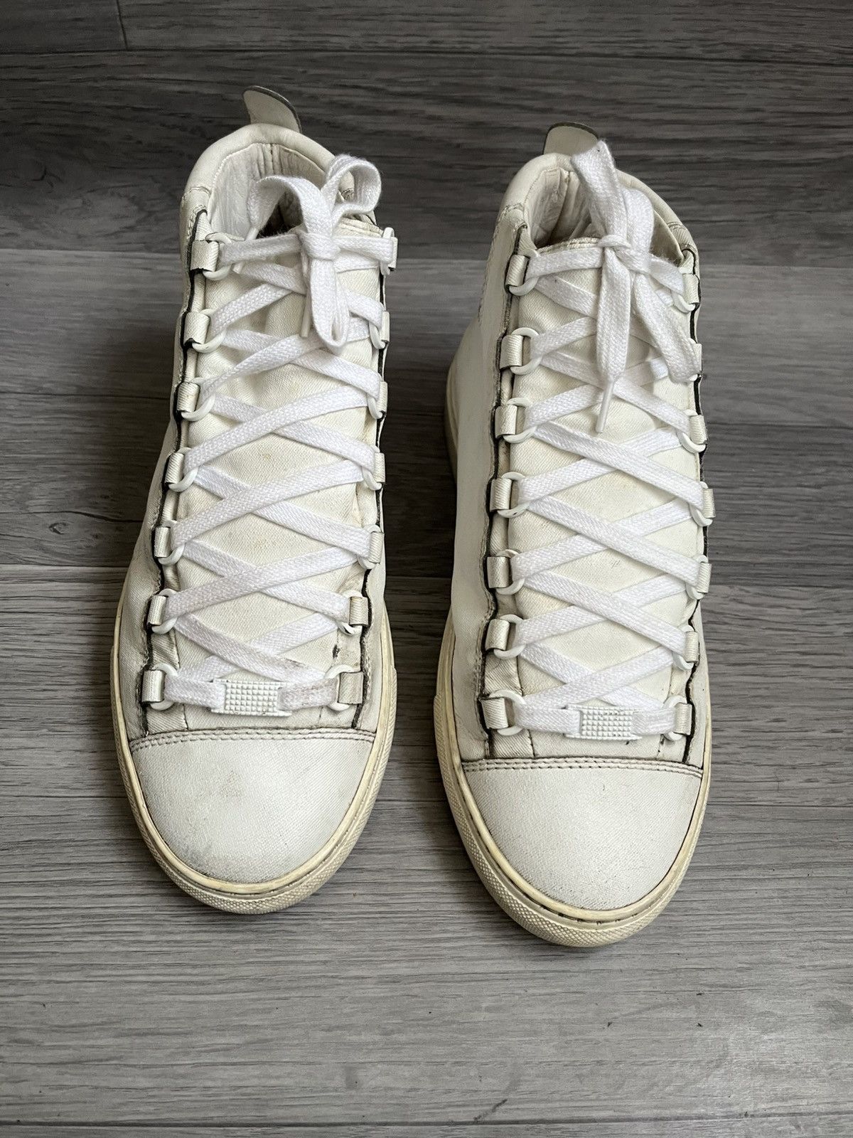 Balenciaga Balenciaga arena white hi-top leather sneakers sz39 Size US 5.5 / EU 38 - 4 Thumbnail