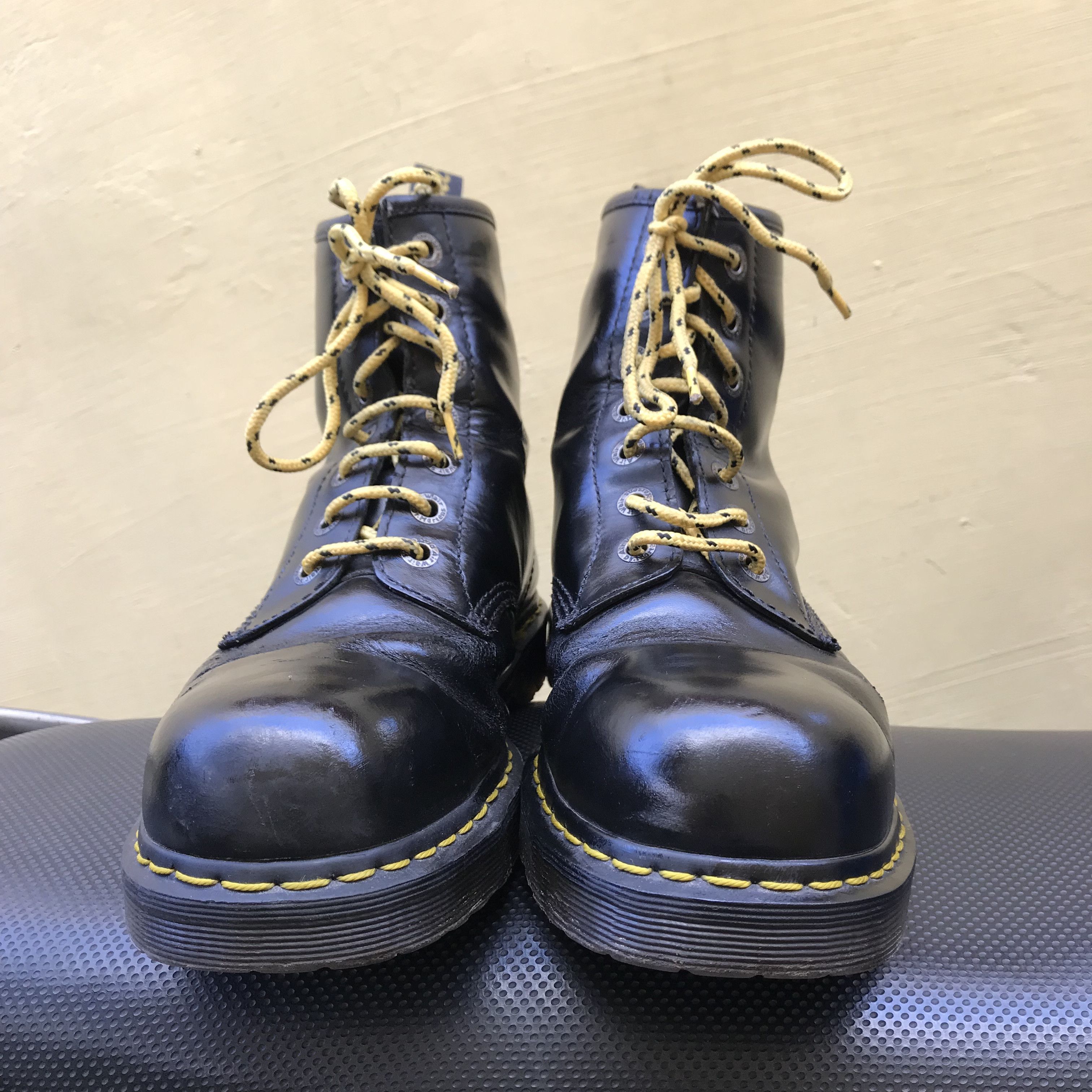 Dr. Martens × Other UK × Vintage Dr Martens 1460 Steel Toe 8 Hole black pattent leather Size US 10 / EU 43 - 4 Thumbnail