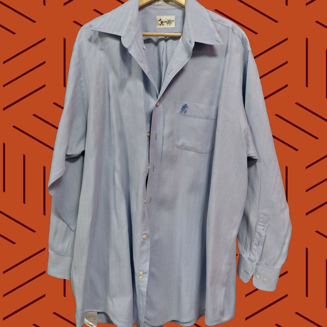 Disney Walt Disney World Shirt Blue Long Sleeve Mens Size XL Cotton Button-Up Size US XL / EU 56 / 4 - 1 Thumbnail