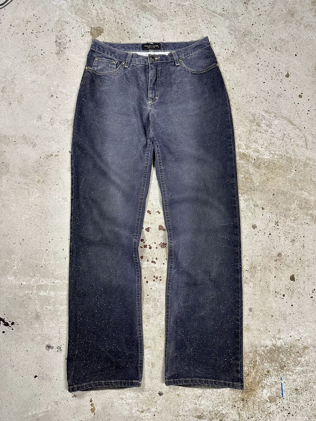 Roberto Cavalli Vintage 90s Roberto Cavalli Brocade Denim Pants Jeans Size 30" / US 8 / IT 44 - 1 Thumbnail