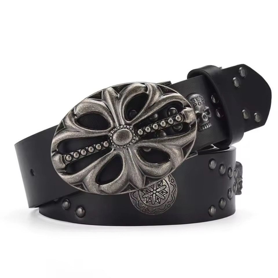 Japanese Brand Belt Bohemian Skeleton Head Hip Hop Punk Rock Y2K Style Size ONE SIZE - 2 Thumbnail
