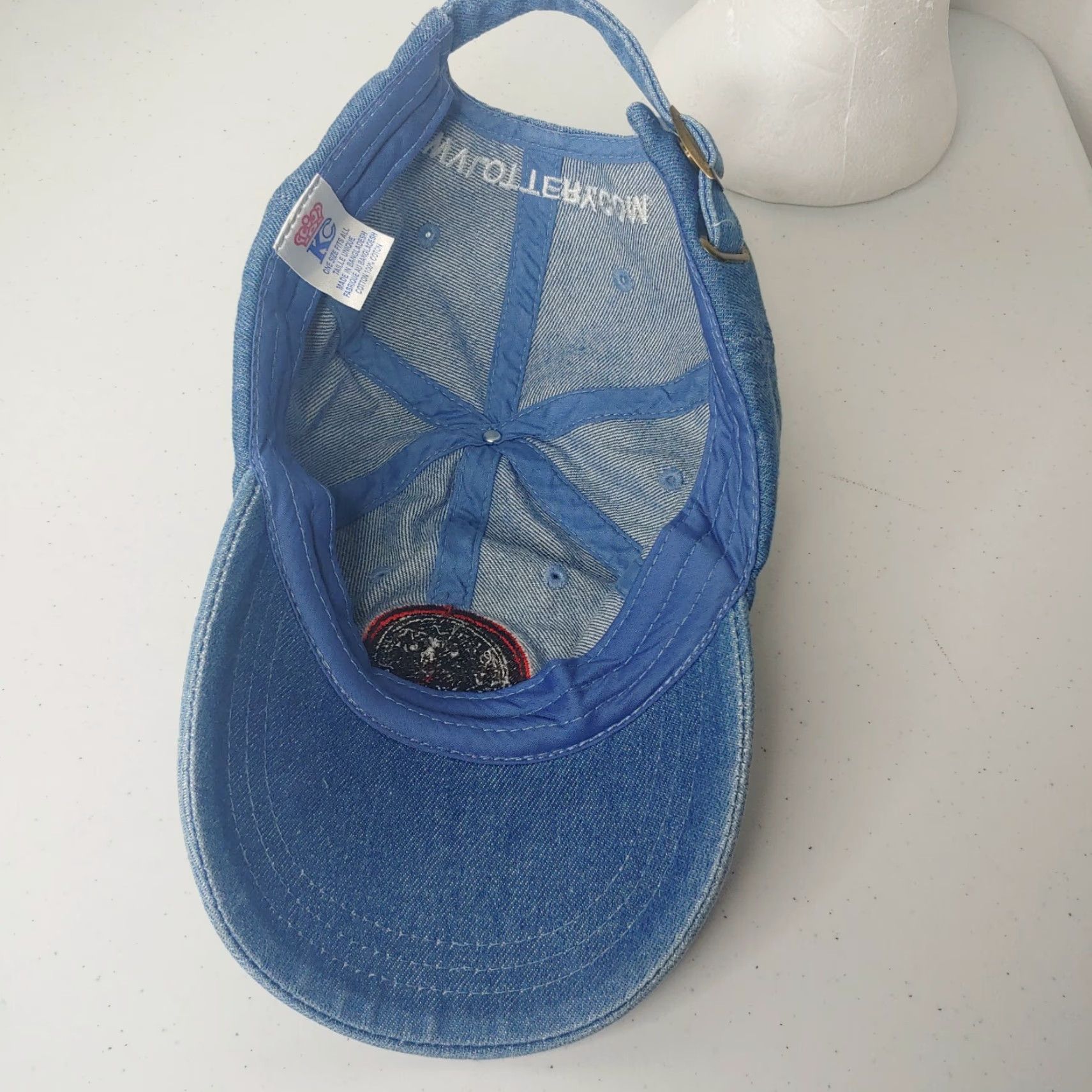 Denime West Virginia Lottery Hat Mens Adjustable Strap Back Blue Denim Embroidered Logo Size ONE SIZE - 5 Thumbnail