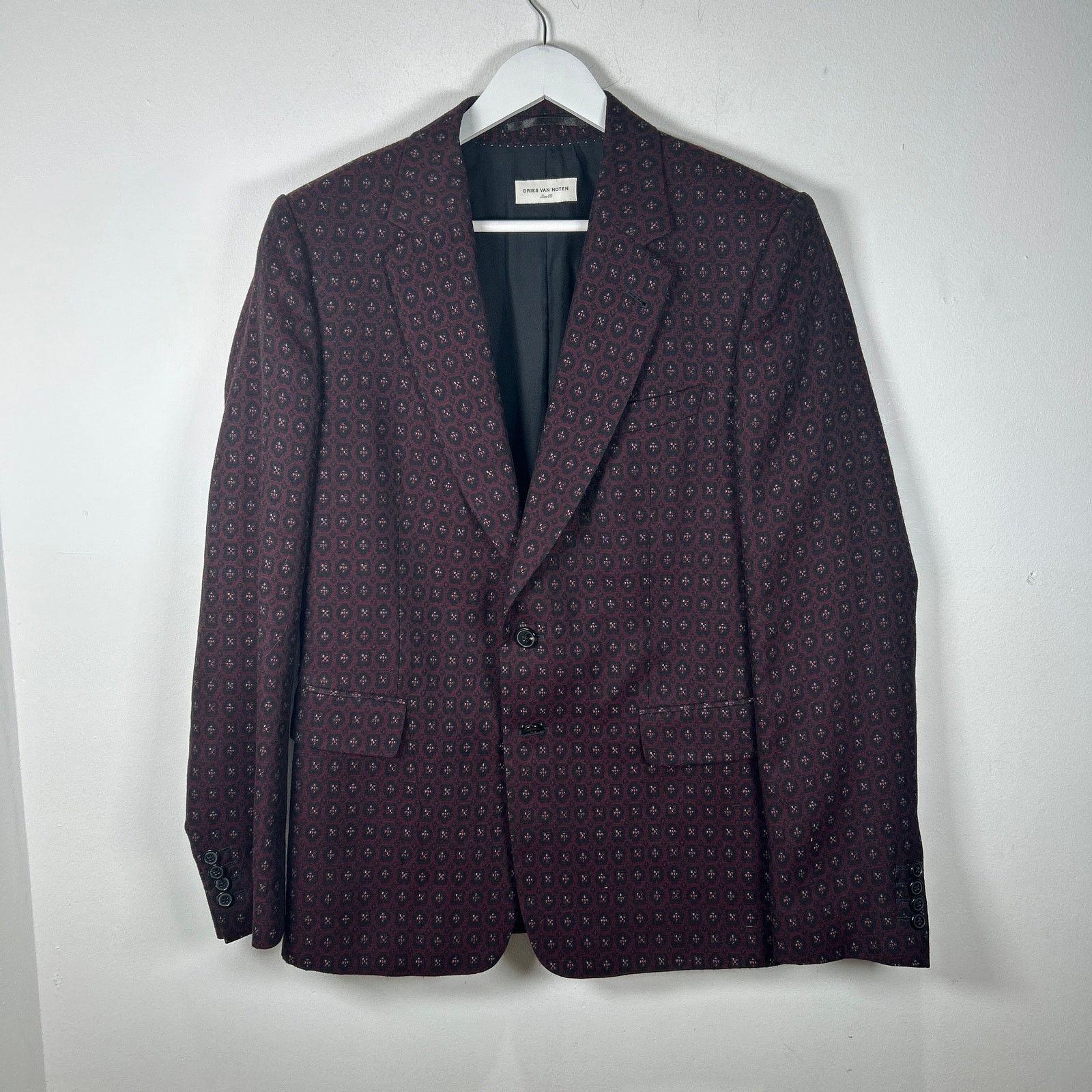 Dries Van Noten Dries Van Noten Red All-Over Motif Woven Blazer Size 50 Size 50L - 1 Thumbnail